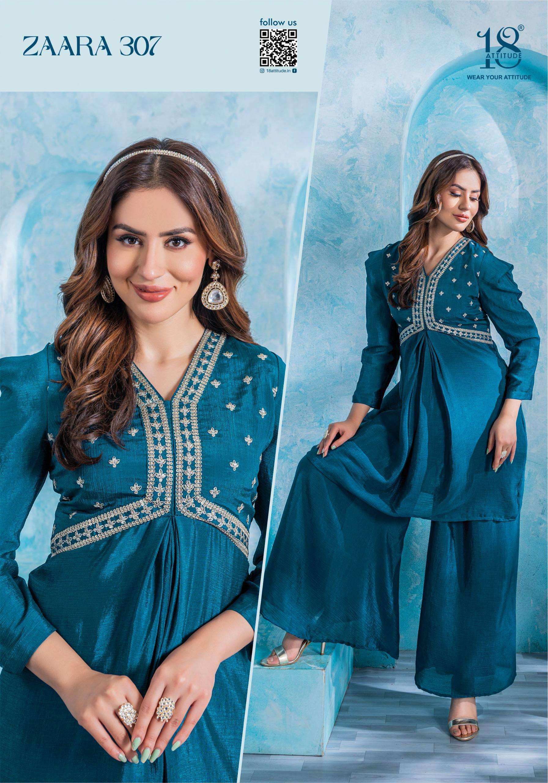 18 ATTITUDE  ZAARA VOL 3 PREETY LOOK DESIGNER CO-ORD SET