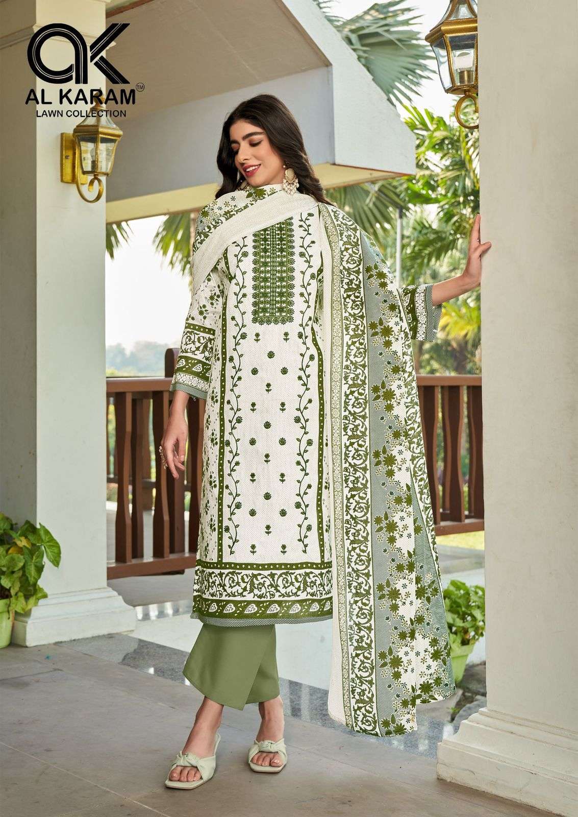 AL KARAM DILSHAD LAWN COTTON FANCY WORK SUIT