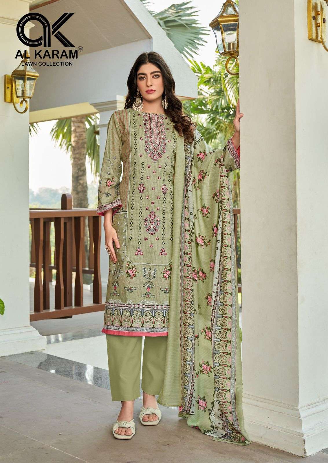 AL KARAM DILSHAD LAWN COTTON FANCY WORK SUIT