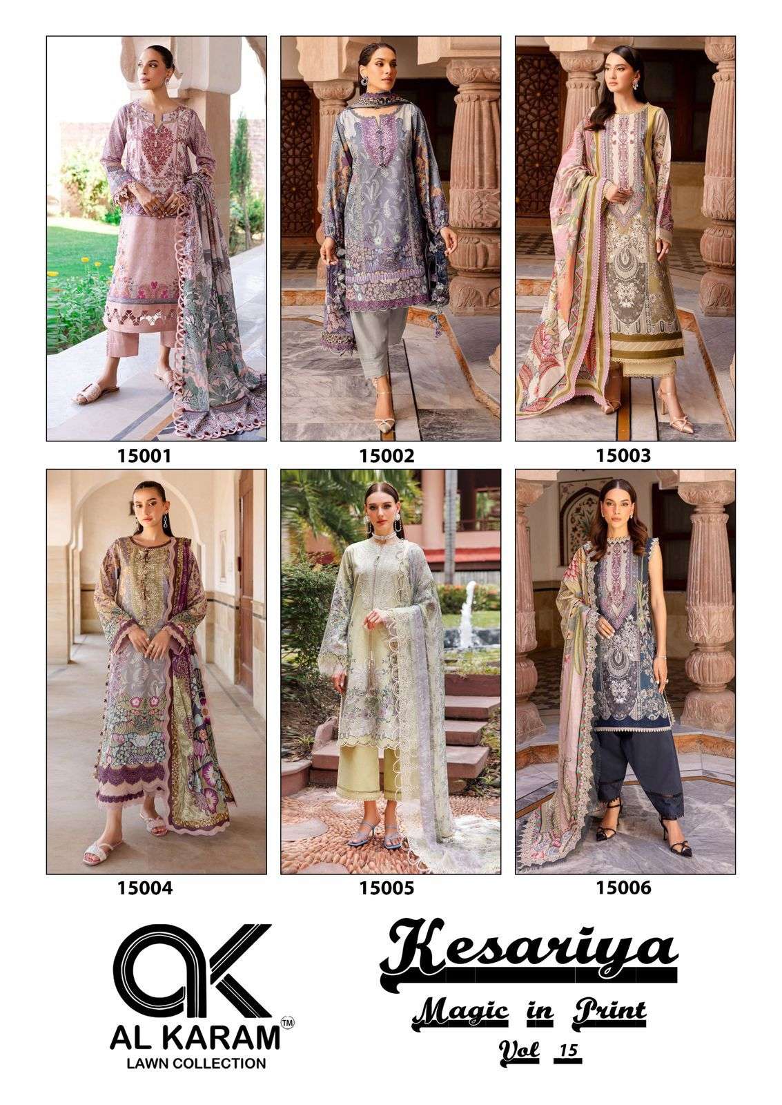 AL KARAM KESARIYA MAGIC IN PRINT VOL 15 CAMBRIC COTTON DIGITAL PRINTS SUIT
