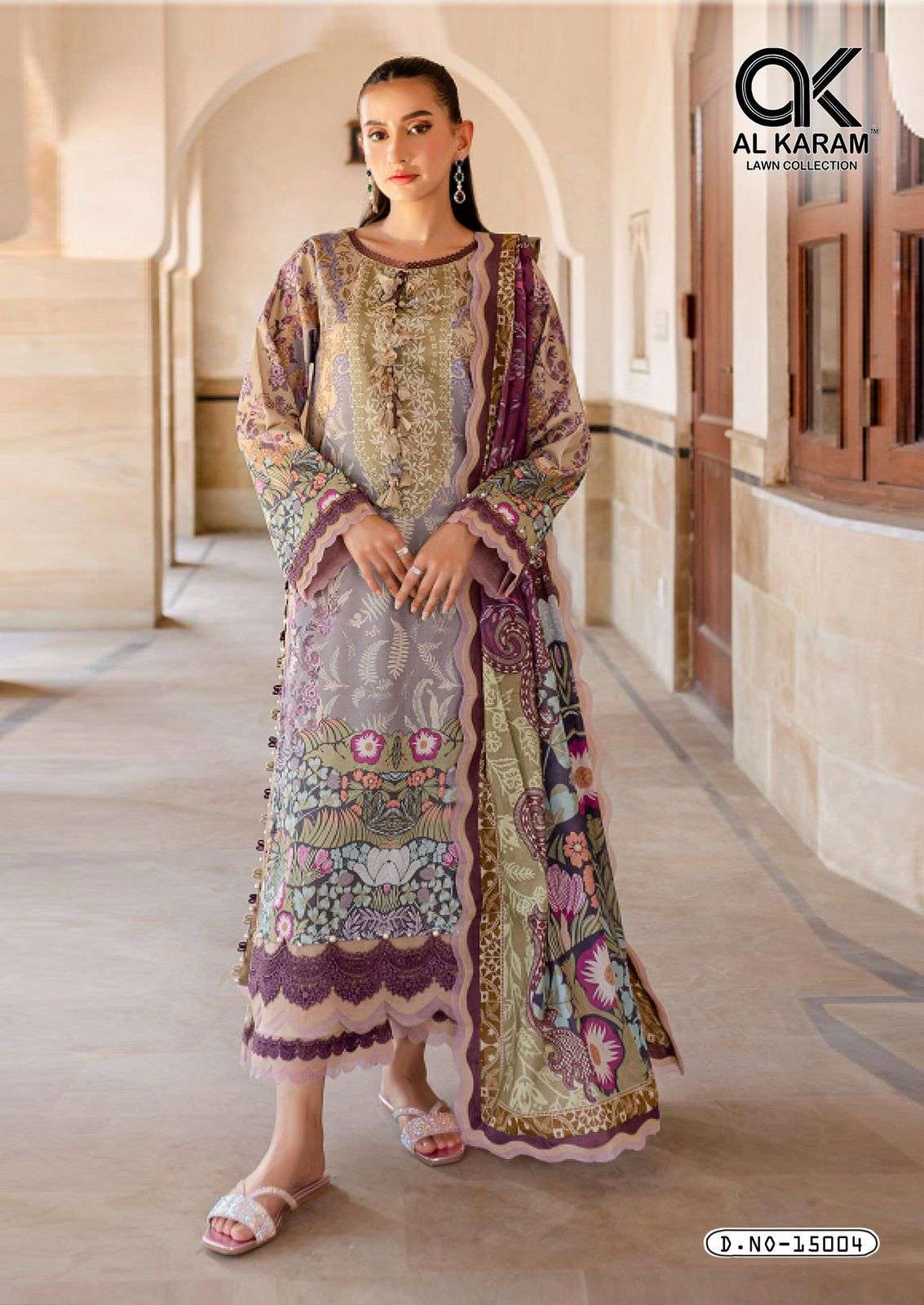 AL KARAM KESARIYA MAGIC IN PRINT VOL 15 CAMBRIC COTTON DIGITAL PRINTS SUIT