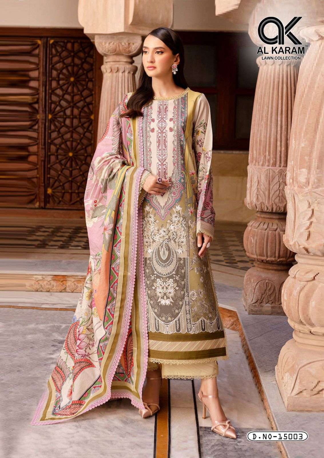 AL KARAM KESARIYA MAGIC IN PRINT VOL 15 CAMBRIC COTTON DIGITAL PRINTS SUIT