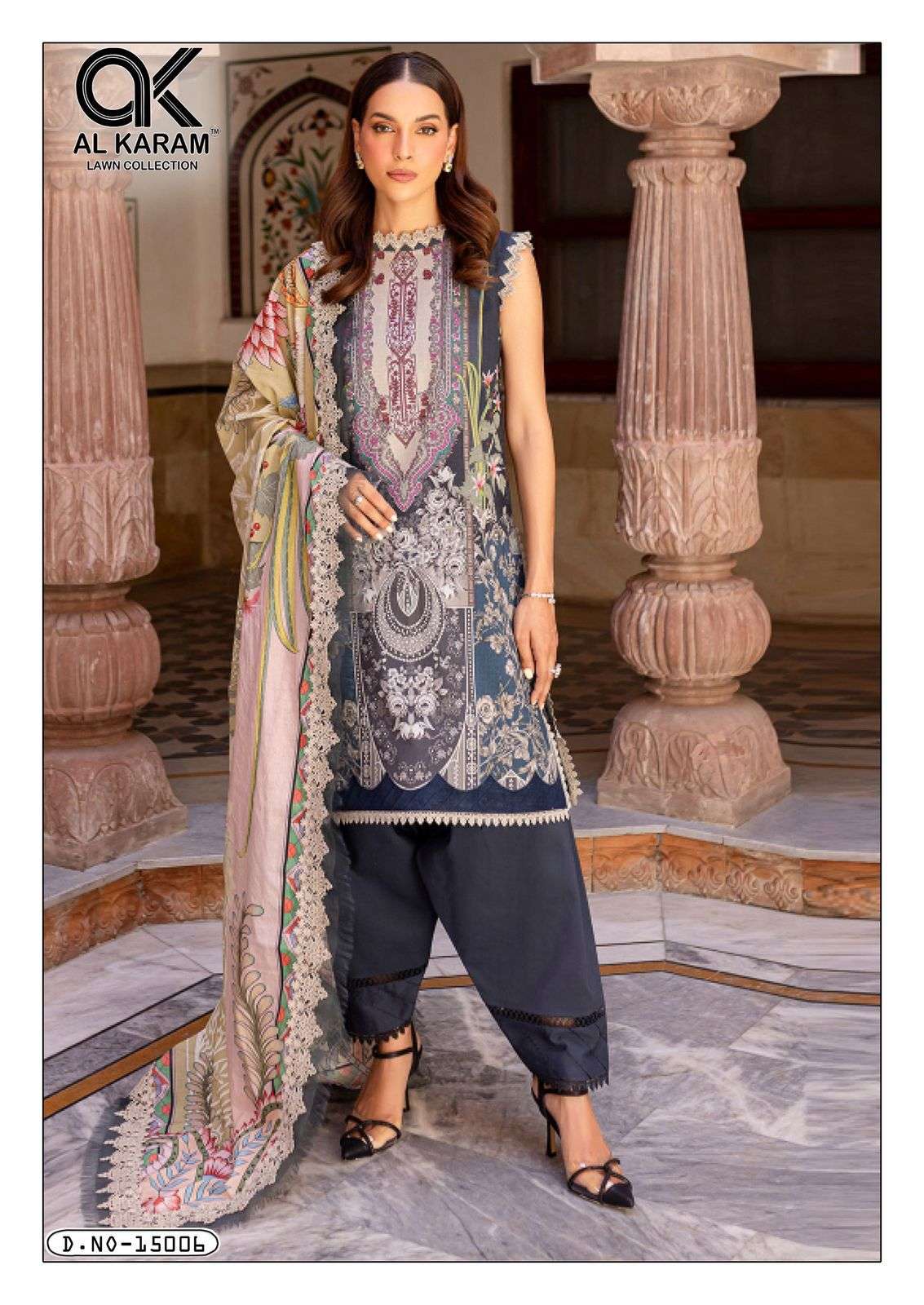 AL KARAM KESARIYA MAGIC IN PRINT VOL 15 CAMBRIC COTTON DIGITAL PRINTS SUIT