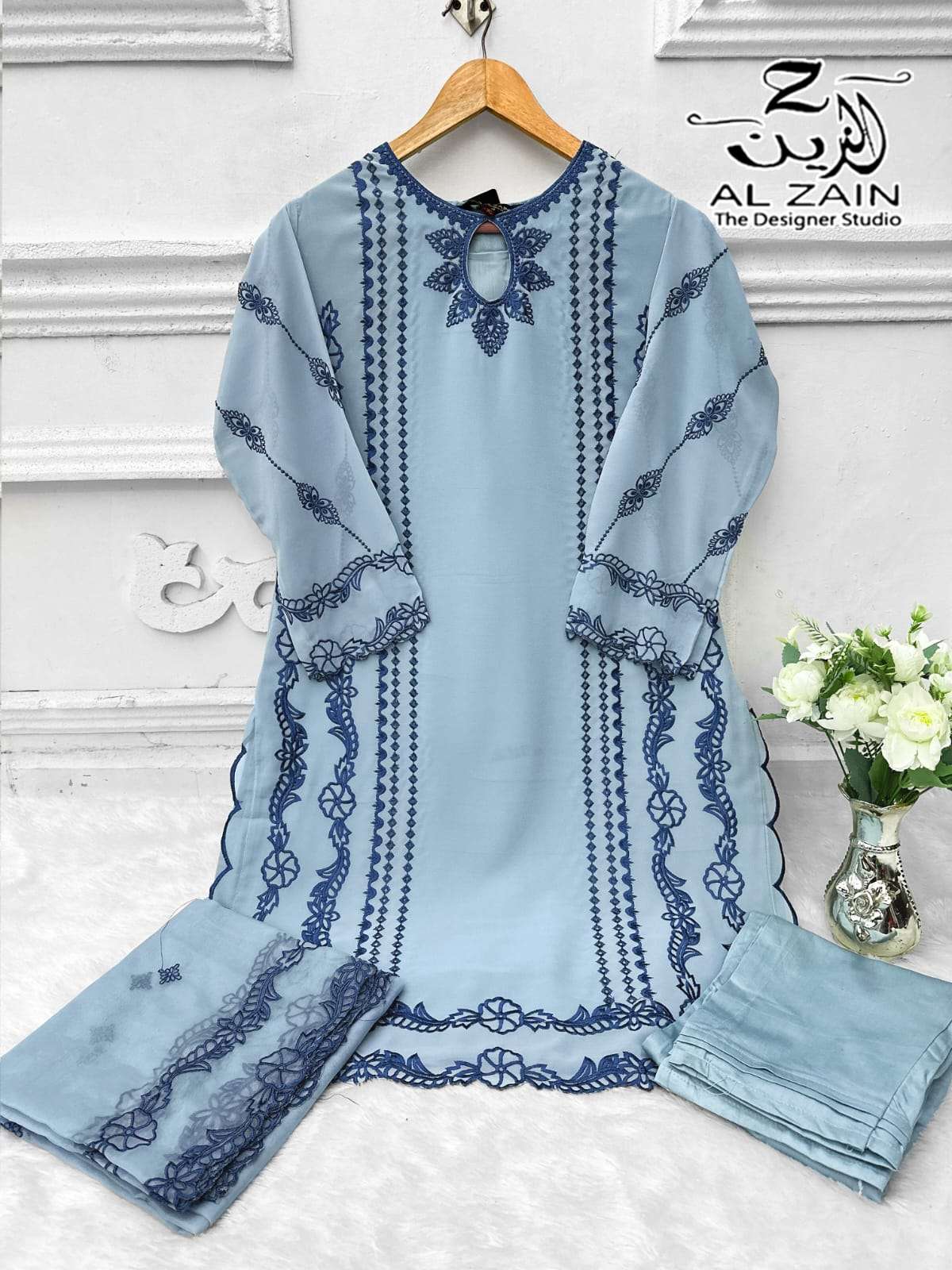 AL ZAIN D NO  272733 GEORGETTE BEAUTIFUL LOOK DESIGNER PAKISTANI SUIT