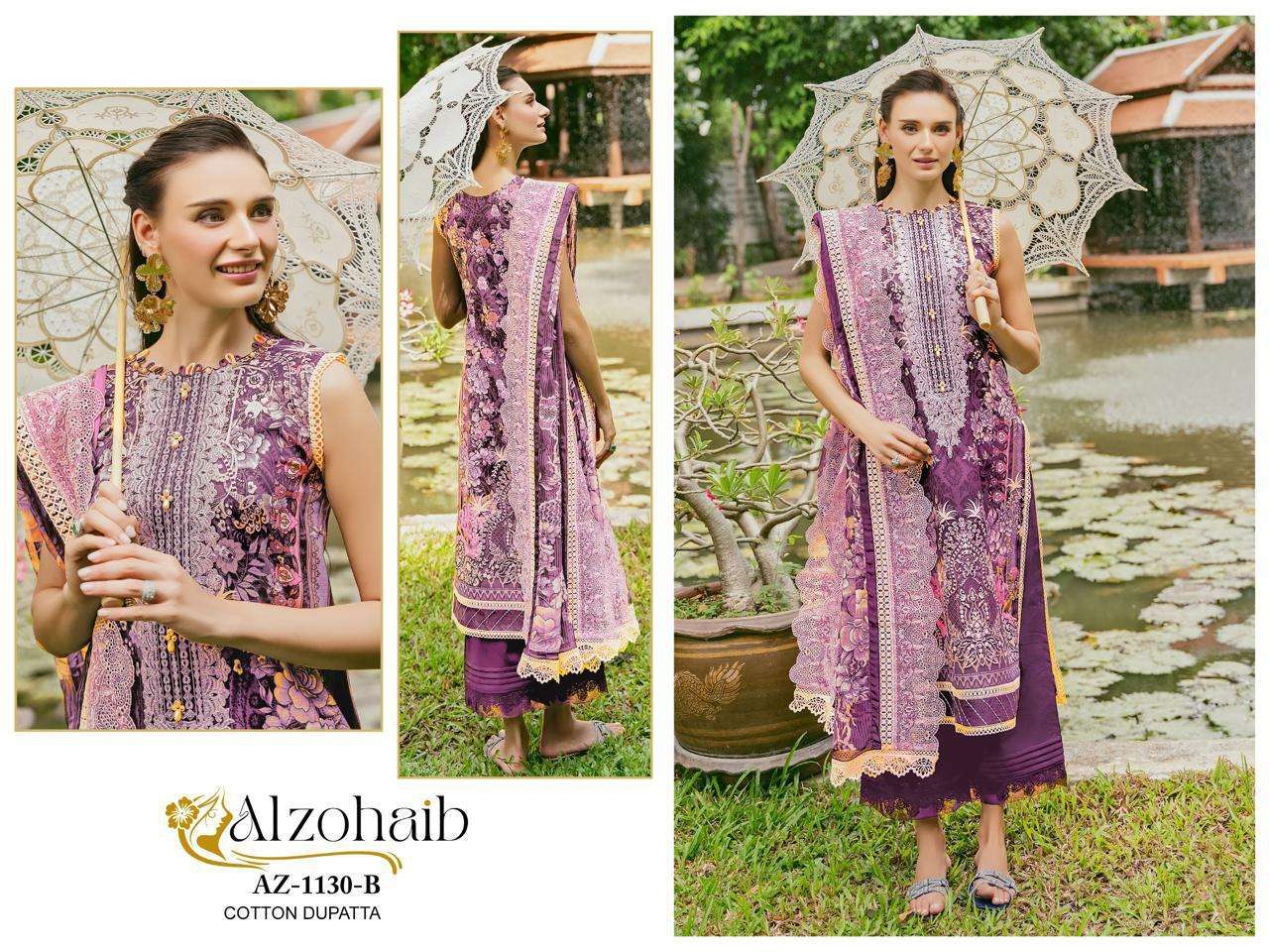 AL ZOHAIB DESIGN NO - AZ-1129-1130A-1130B-1132A-1132B-1163A-1163B-1164-1165-1145 PURE COTTON PRINT PATCH WORK PAKISTANI SALWAR SUIT