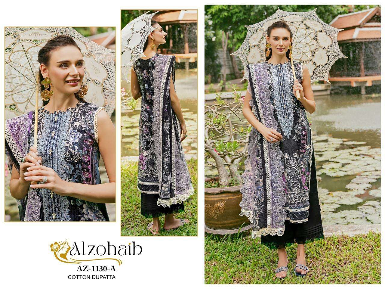 AL ZOHAIB DESIGN NO - AZ-1129-1130A-1130B-1132A-1132B-1163A-1163B-1164-1165-1145 PURE COTTON PRINT PATCH WORK PAKISTANI SALWAR SUIT