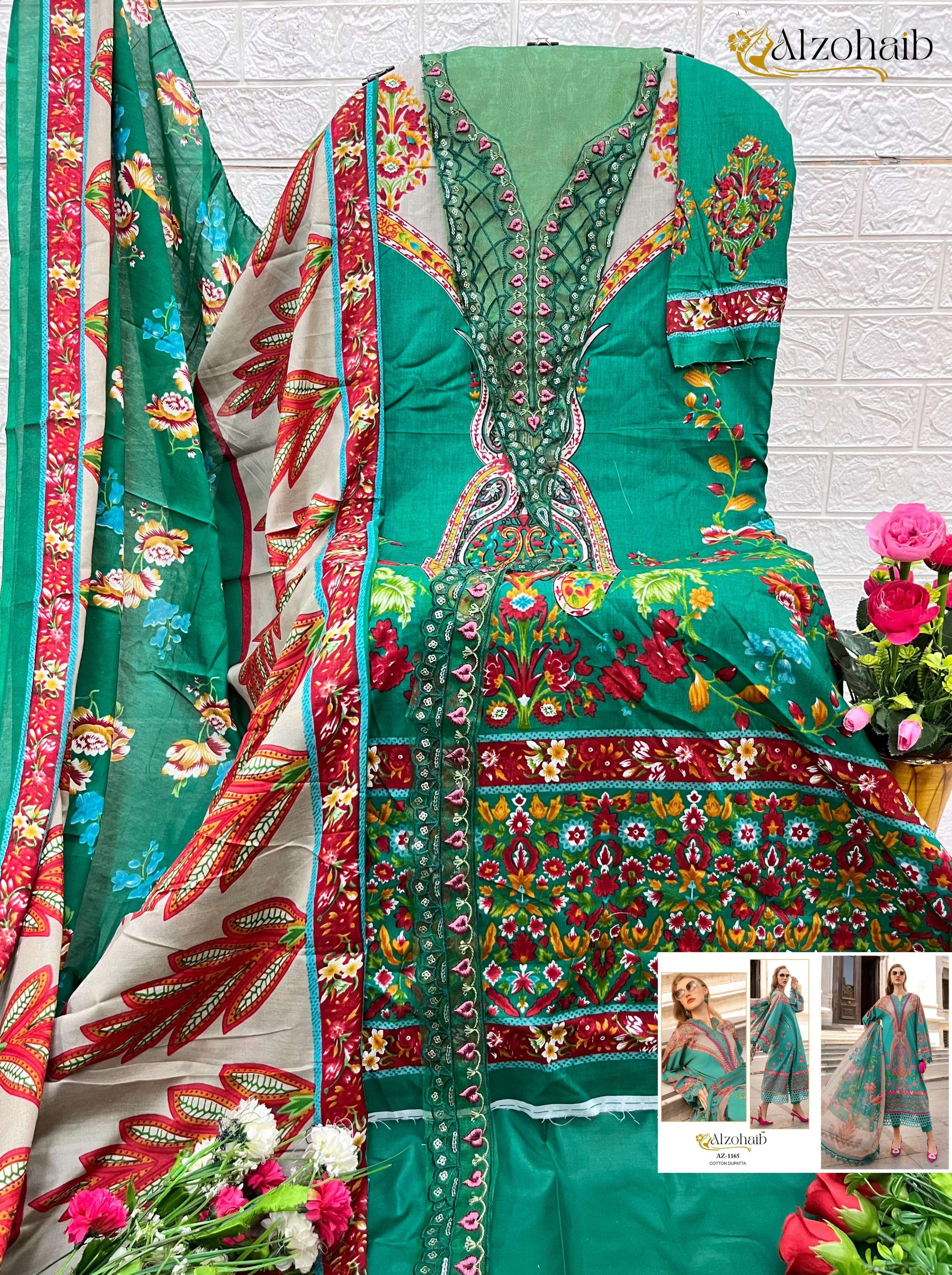 AL ZOHAIB DESIGN NO - AZ-1129-1130A-1130B-1132A-1132B-1163A-1163B-1164-1165-1145 PURE COTTON PRINT PATCH WORK PAKISTANI SALWAR SUIT