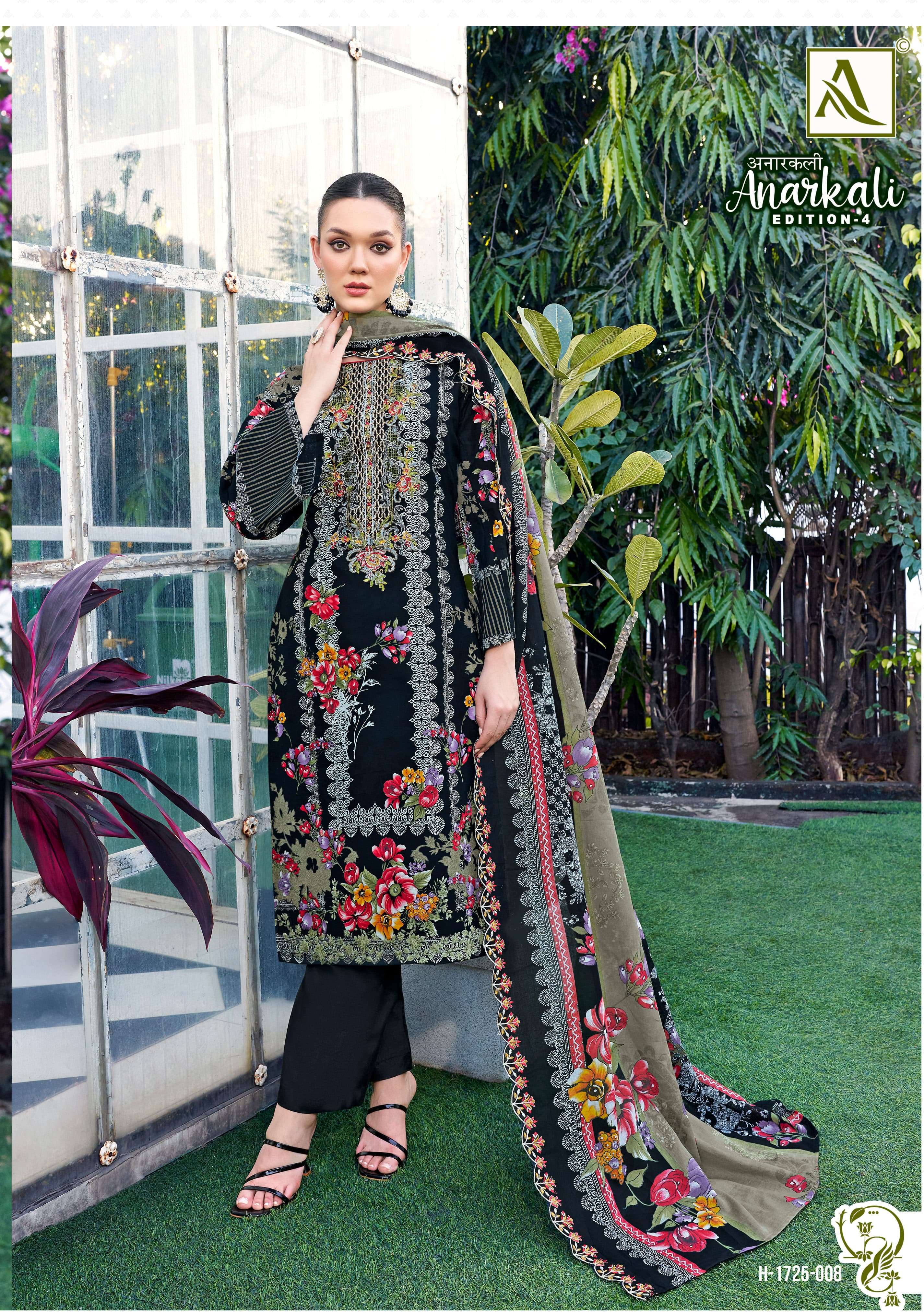 ALOK SUITS ANARKALI VOL 4 CAMBRIC COTTON PRINT WITH FANCY WORK SUIT