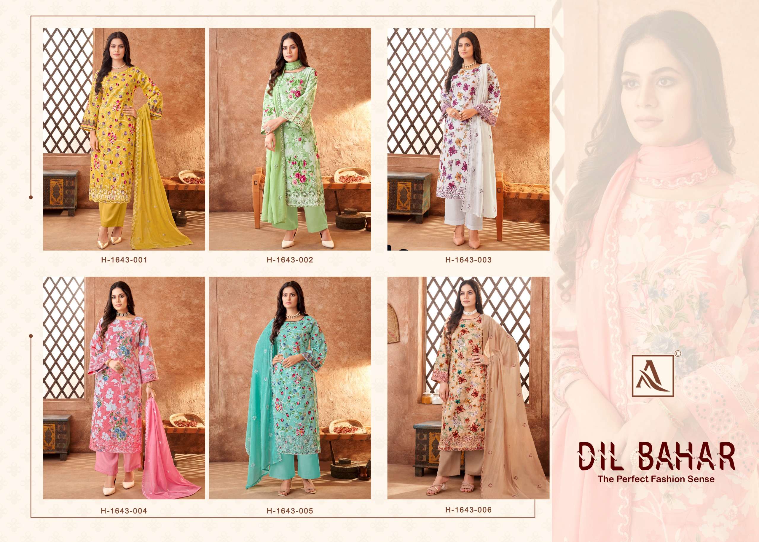 ALOK SUITS DIL BAHAR COTTON FLORAL PRINT WITH FANCY WORK SUIT