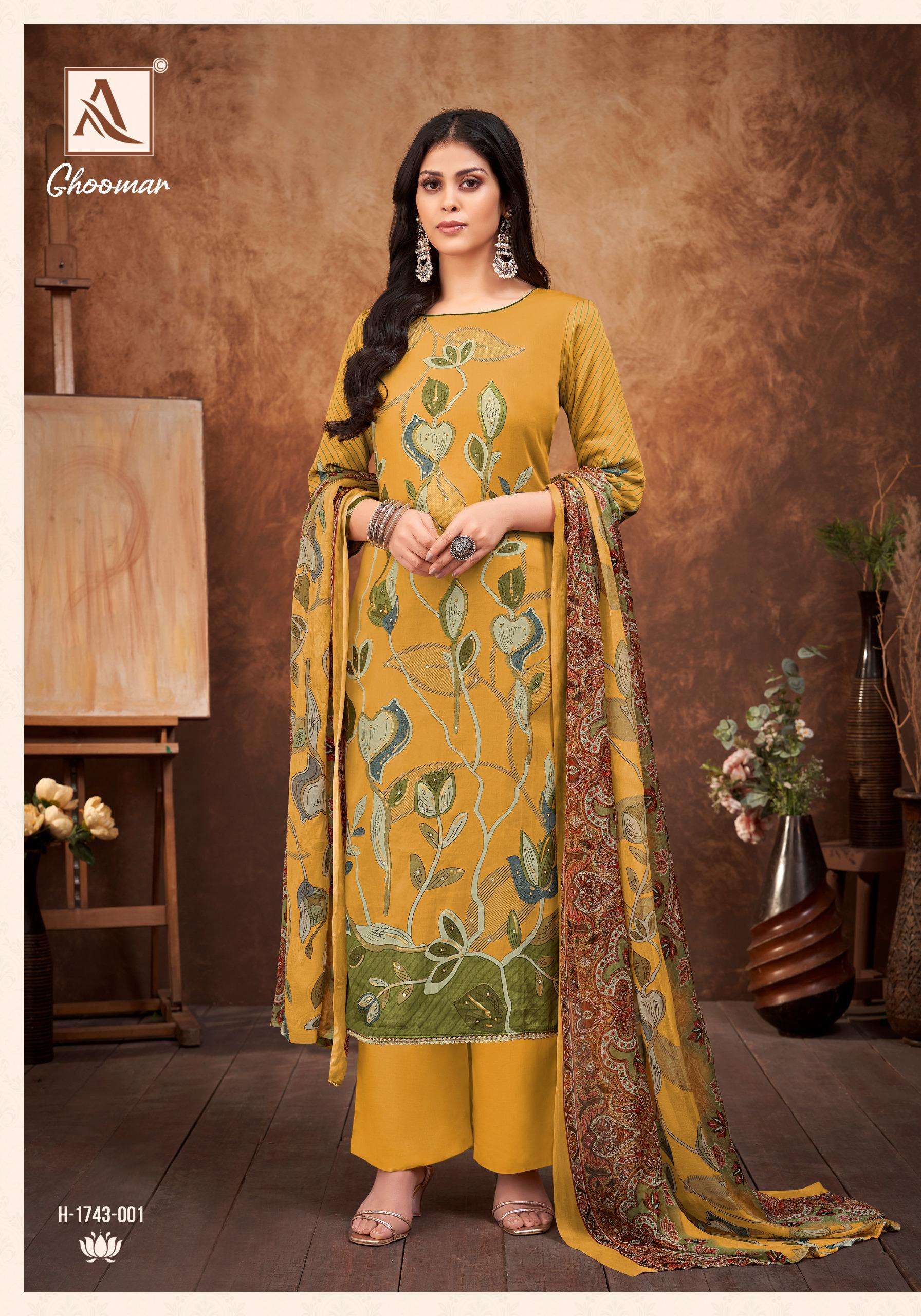 ALOK SUITS GHOOMER JAM COTTON PRINT WITH FANCY HAND WORK SUIT