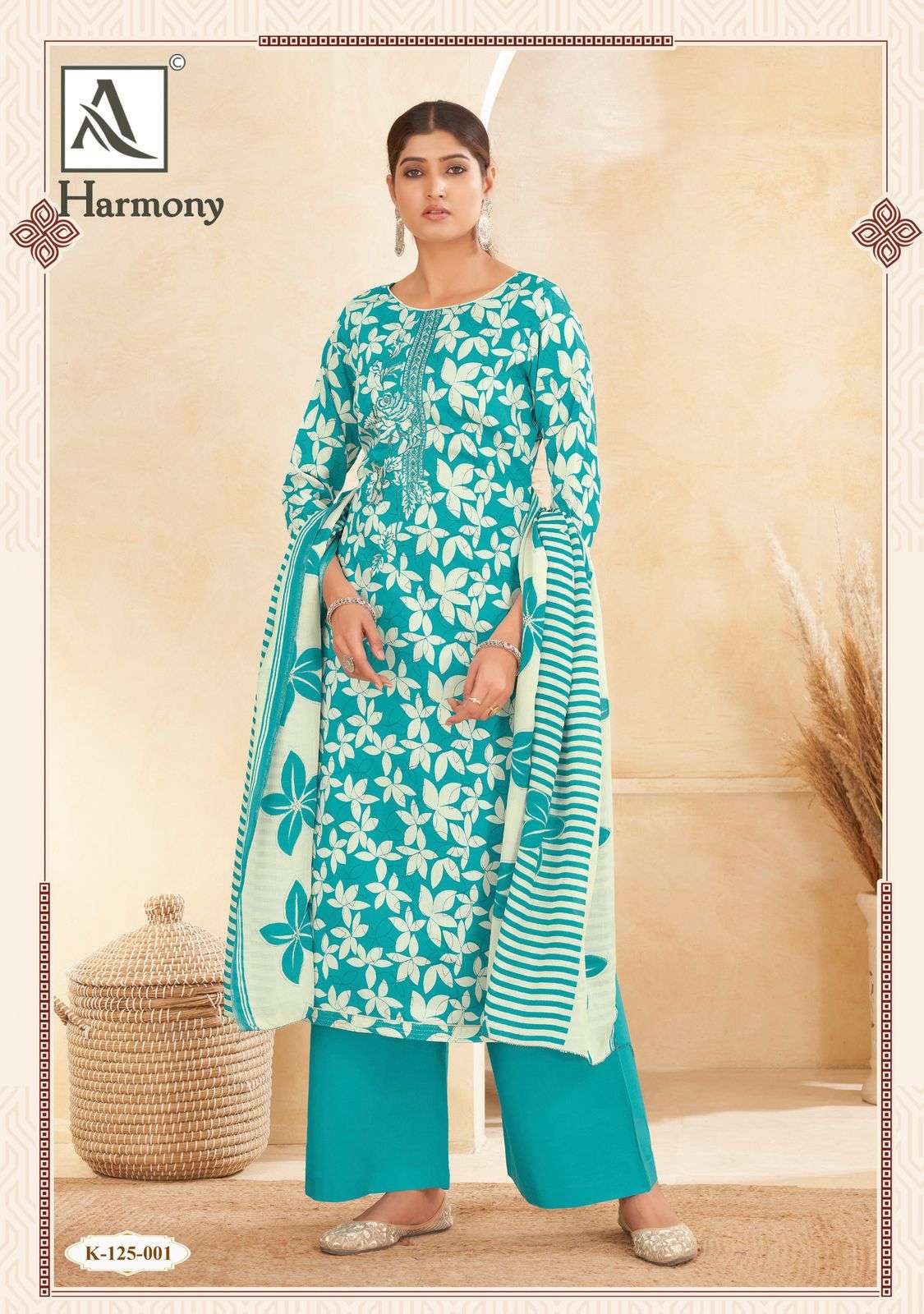 ALOK SUITS HARMONY JAM COTTON FANCY WORK SUIT