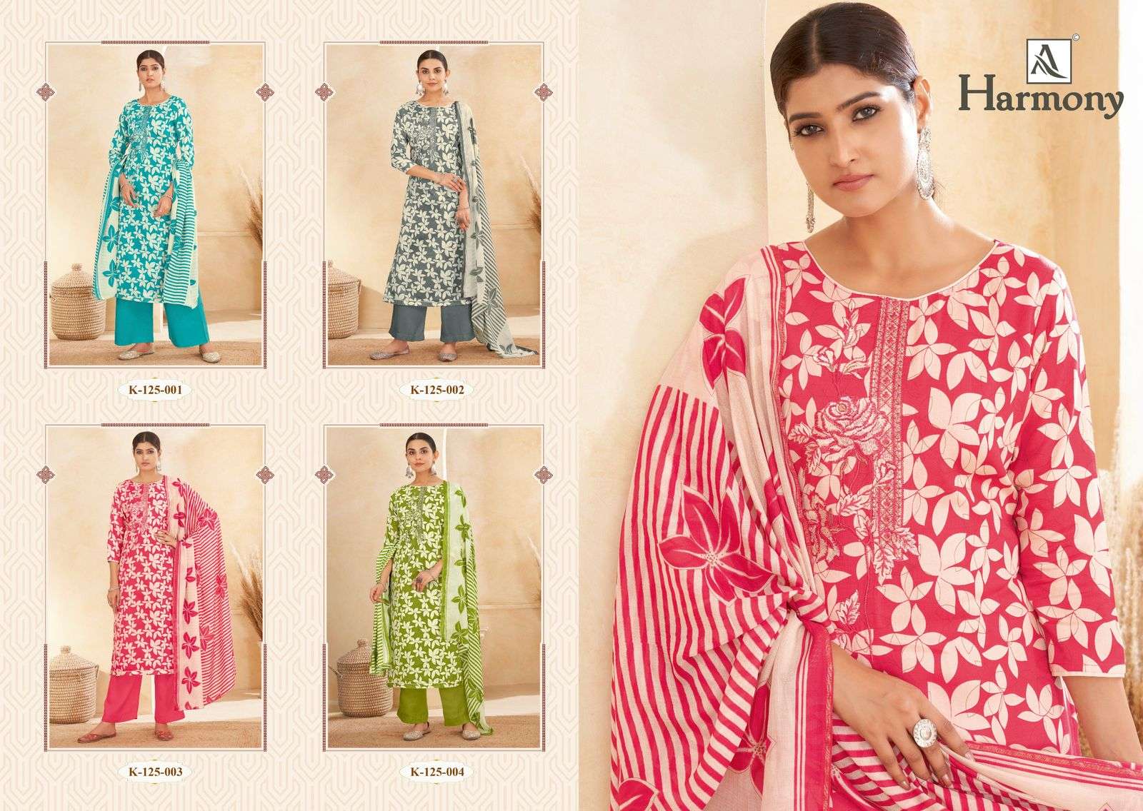 ALOK SUITS HARMONY JAM COTTON FANCY WORK SUIT