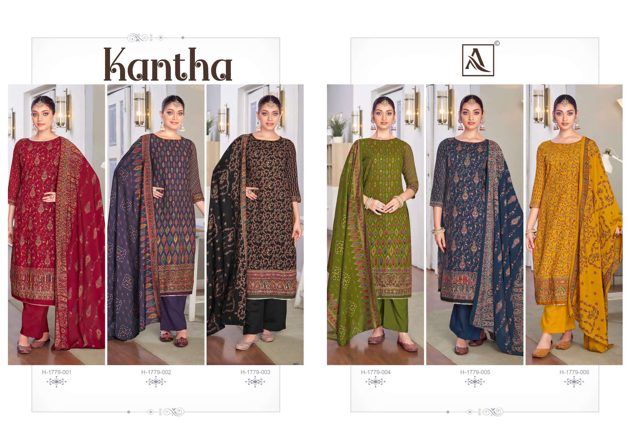 ALOK SUITS KANTHA VISCOSE PRINT WITH FANCY WORK SUIT
