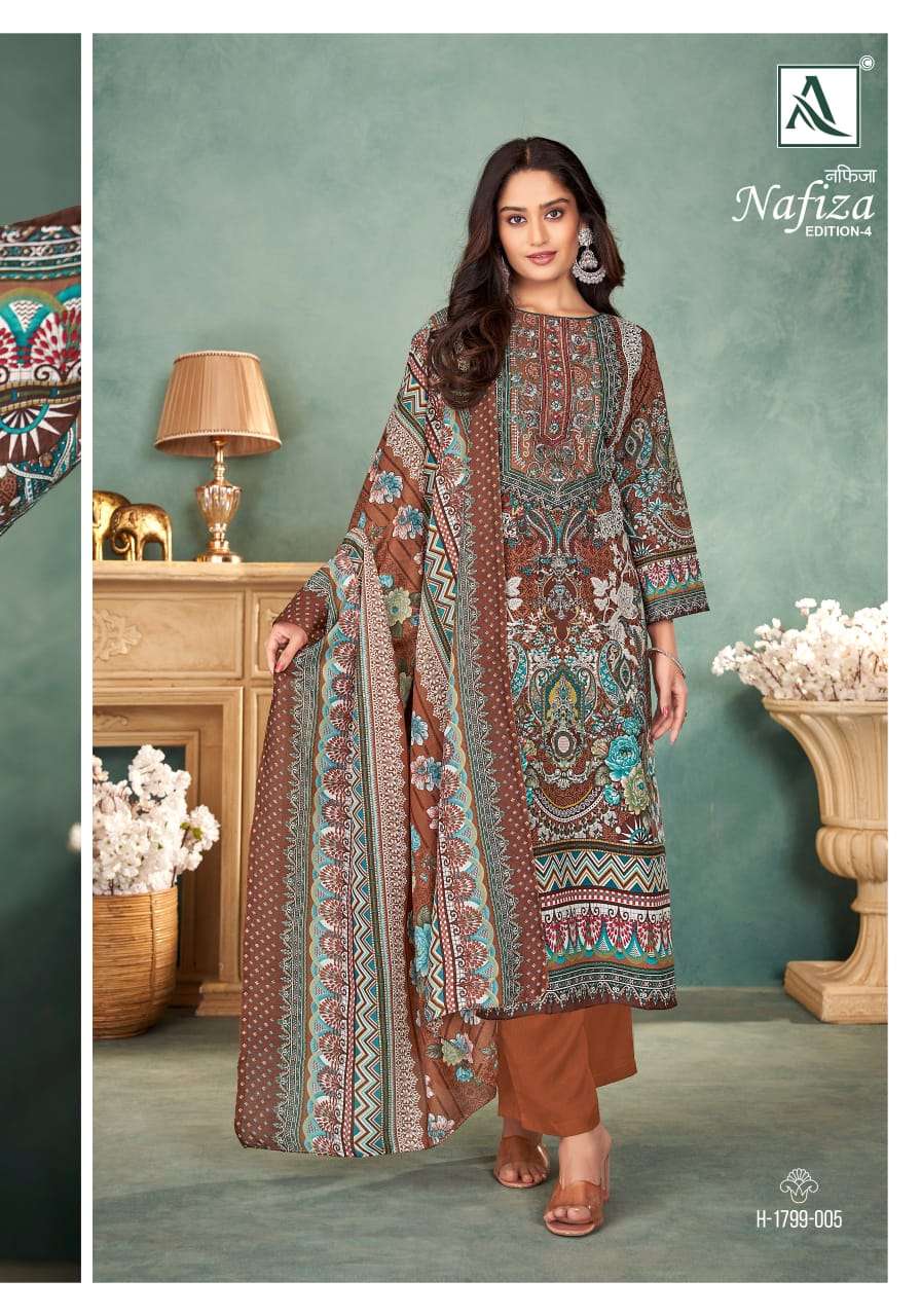 ALOK SUITS NAFIZA VOL 4 COTTON PAKISTANI PRINT WITH FANCY EMBROIDERY SUIT