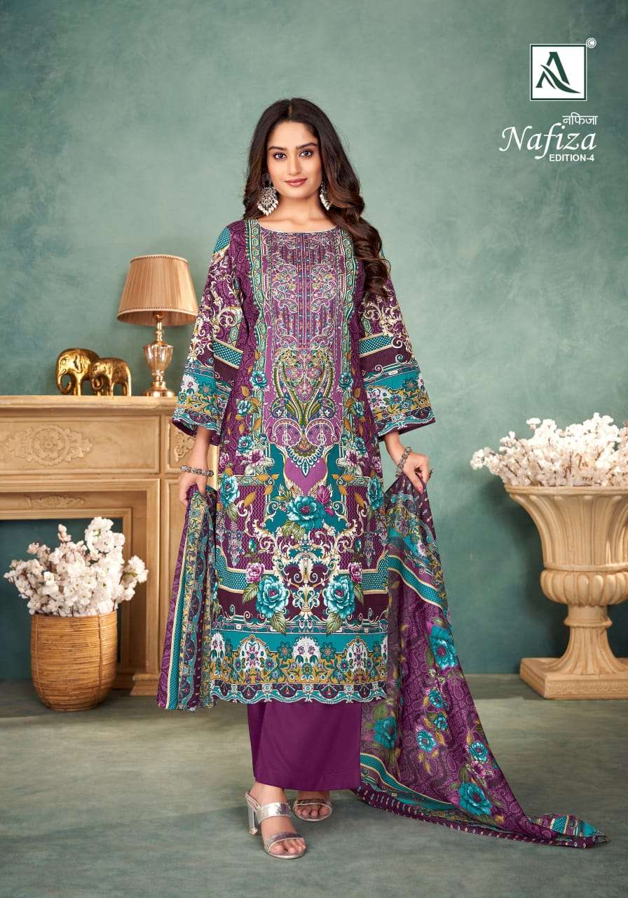 ALOK SUITS NAFIZA VOL 4 COTTON PAKISTANI PRINT WITH FANCY EMBROIDERY SUIT