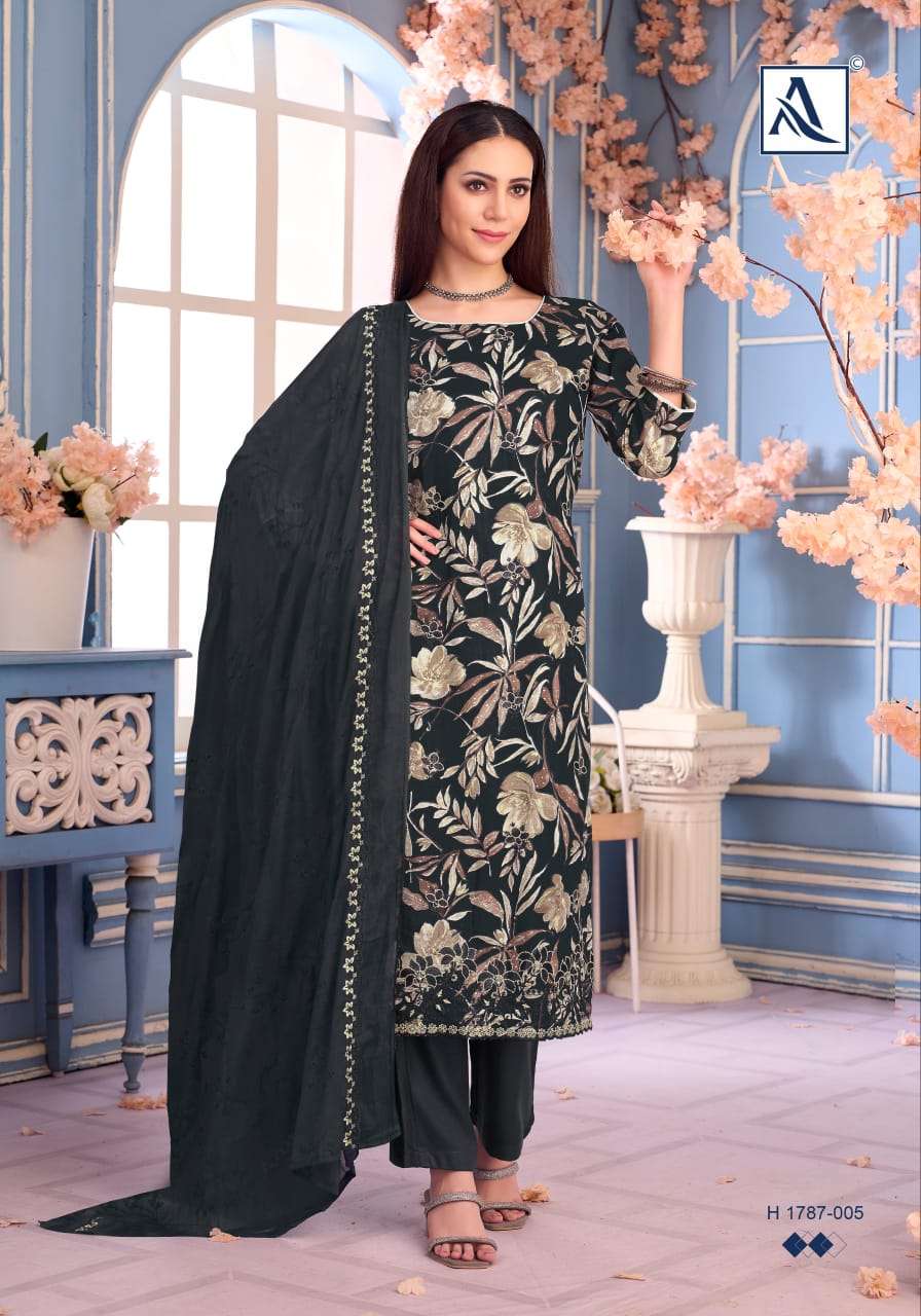 ALOK SUITS RIZWANA COTTON PRINT WITH FANCY EMBROIDERY WORK SUIT