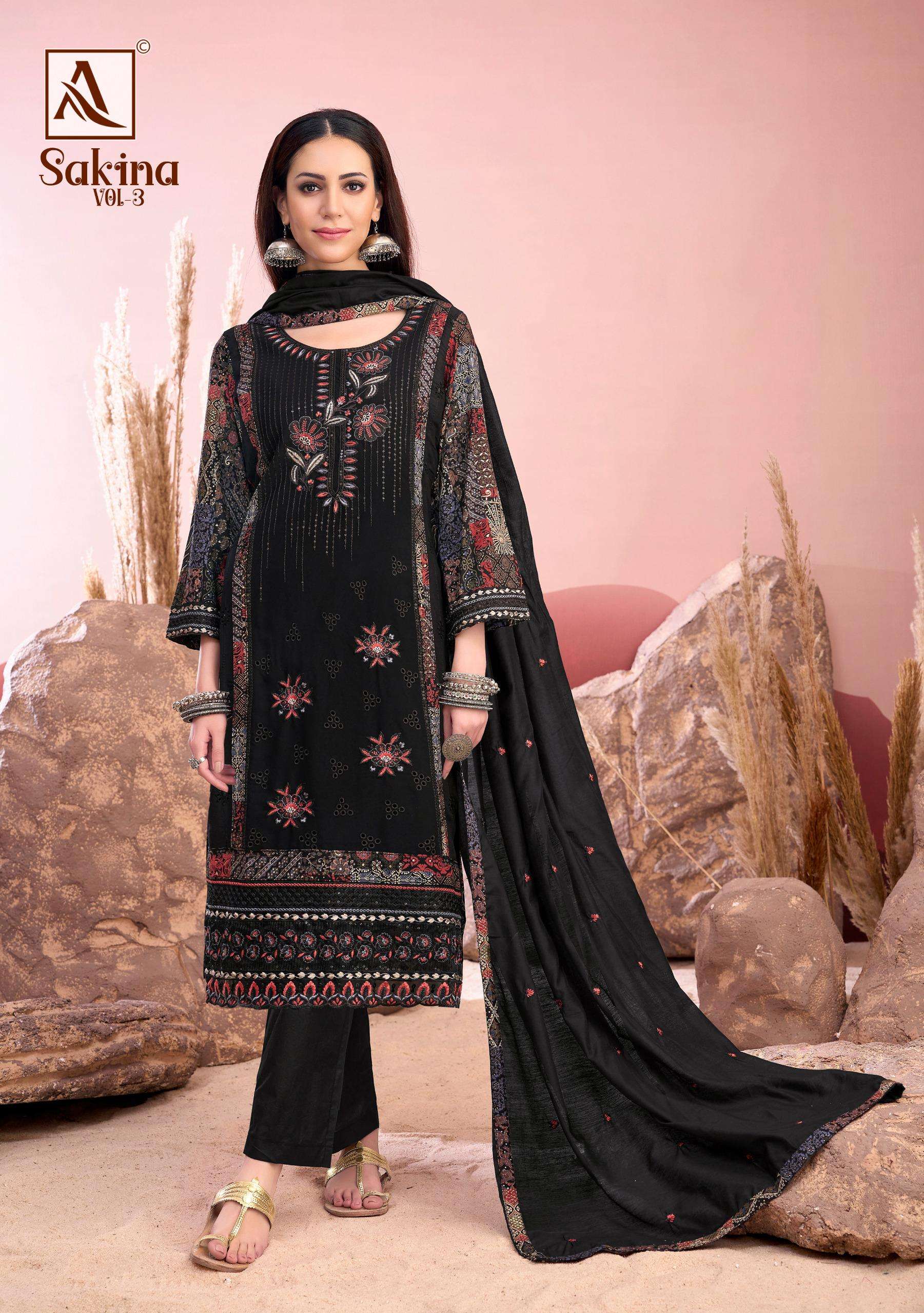 ALOK SUITS SAKINA VOL 3 VISCOSE EMBROIDERY WORK SUIT