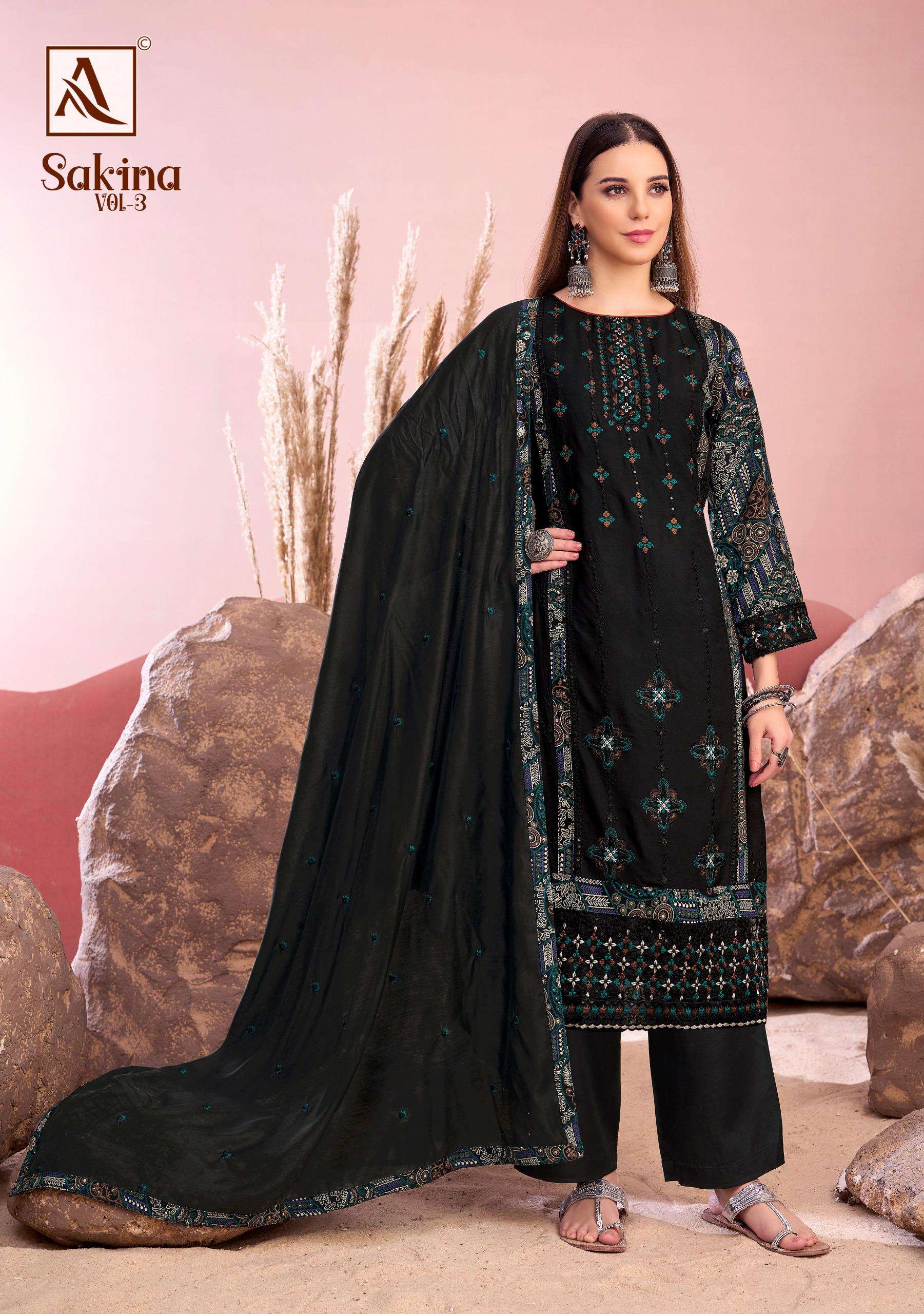 ALOK SUITS SAKINA VOL 3 VISCOSE EMBROIDERY WORK SUIT