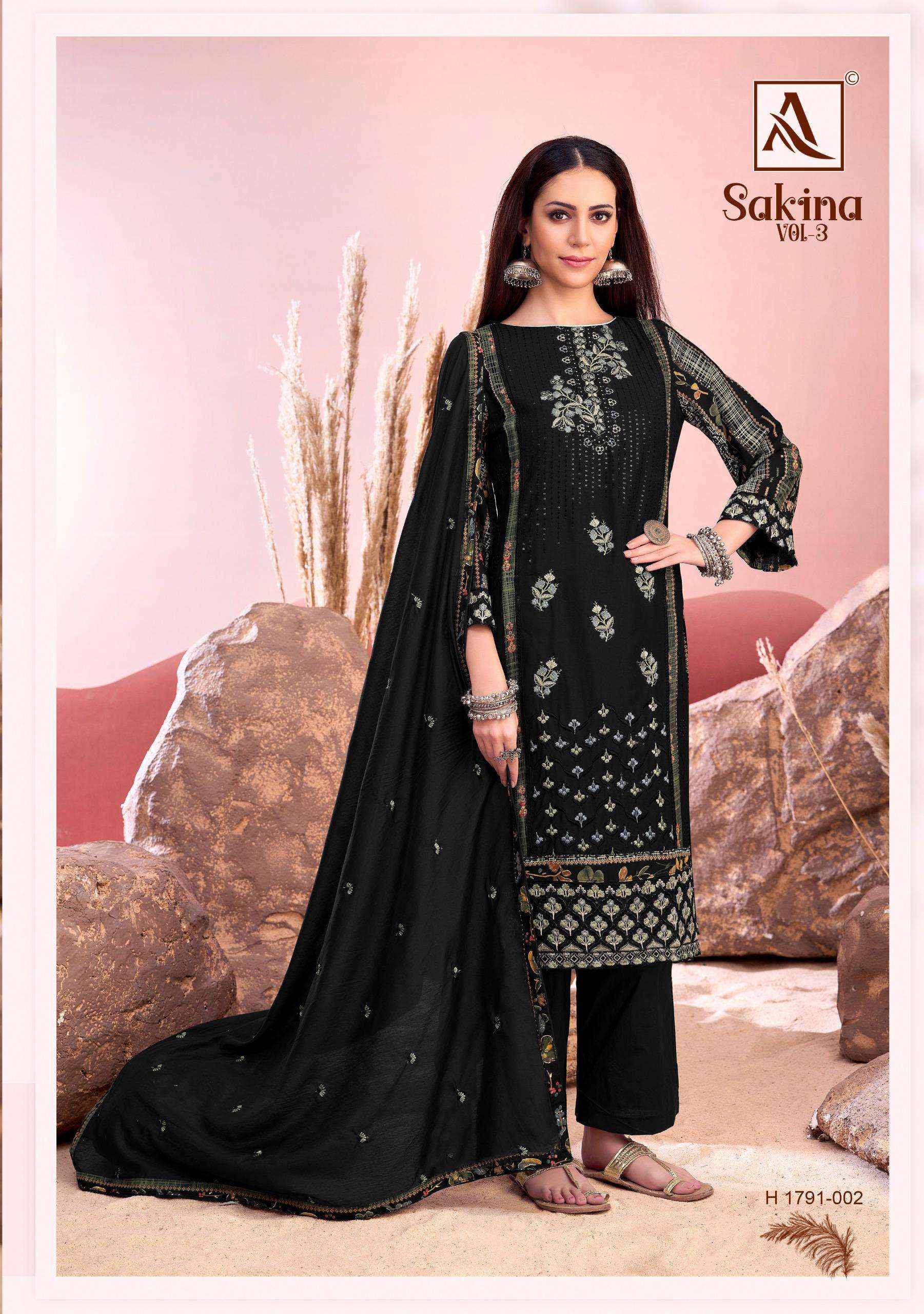 ALOK SUITS SAKINA VOL 3 VISCOSE EMBROIDERY WORK SUIT