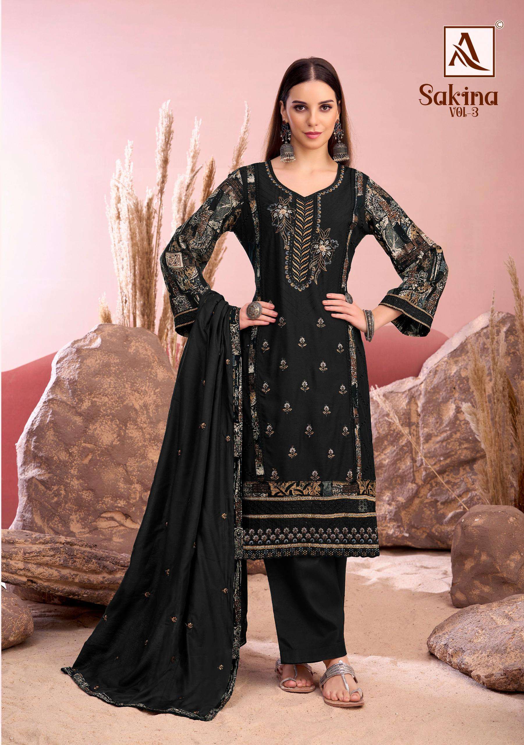 ALOK SUITS SAKINA VOL 3 VISCOSE EMBROIDERY WORK SUIT