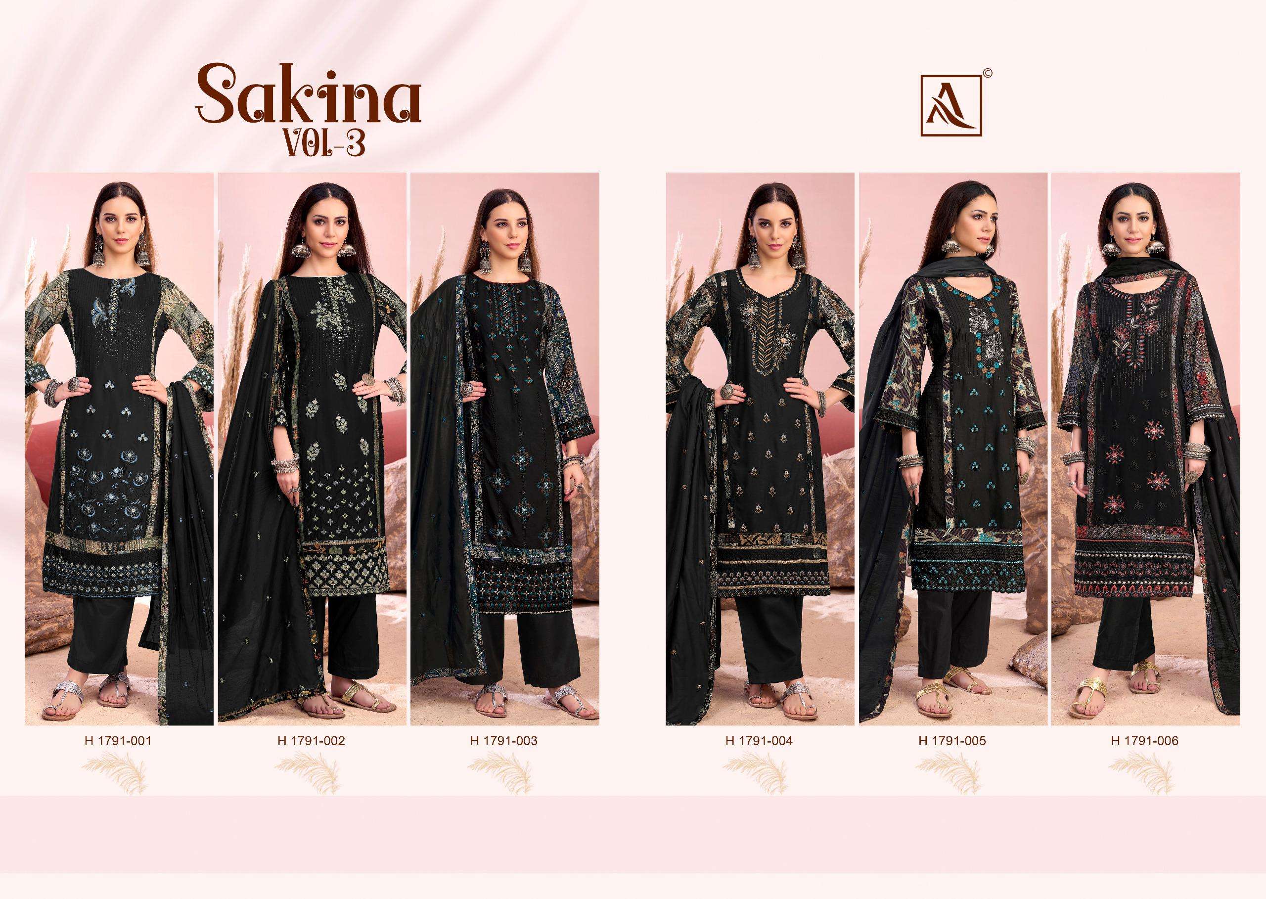 ALOK SUITS SAKINA VOL 3 VISCOSE EMBROIDERY WORK SUIT