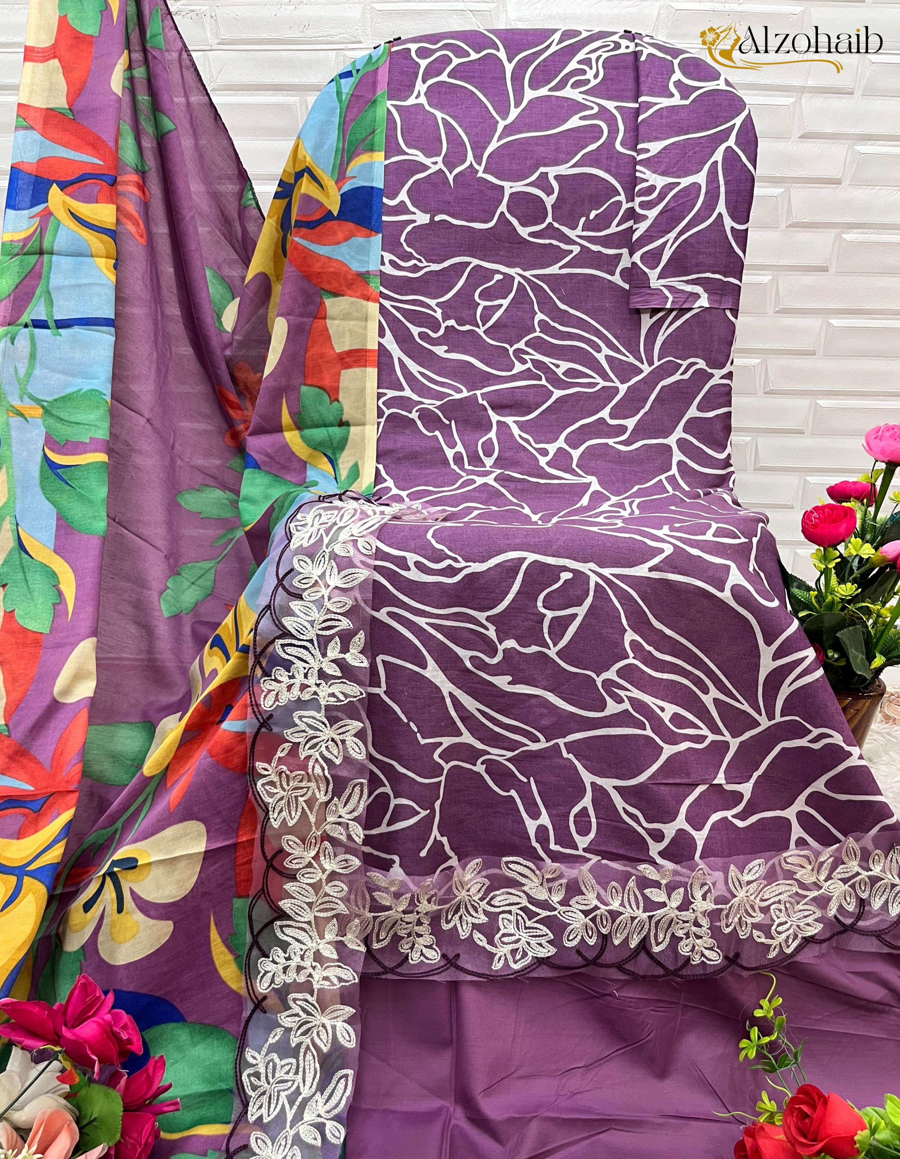 ALZOHAIB DESIGN NO - 1022 COTTON PRINT PAKISTANI SUIT