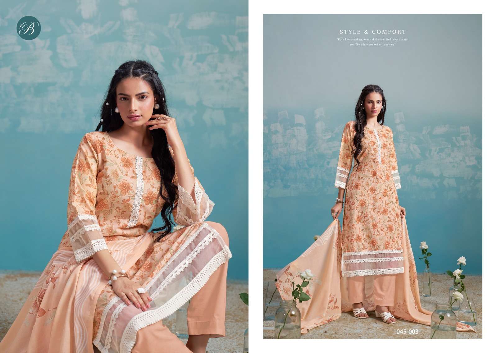 BELLIZA DESIGNER STUDIO FLAMINGO COTTON DIGITAL PRINTS SALWAR SUIT