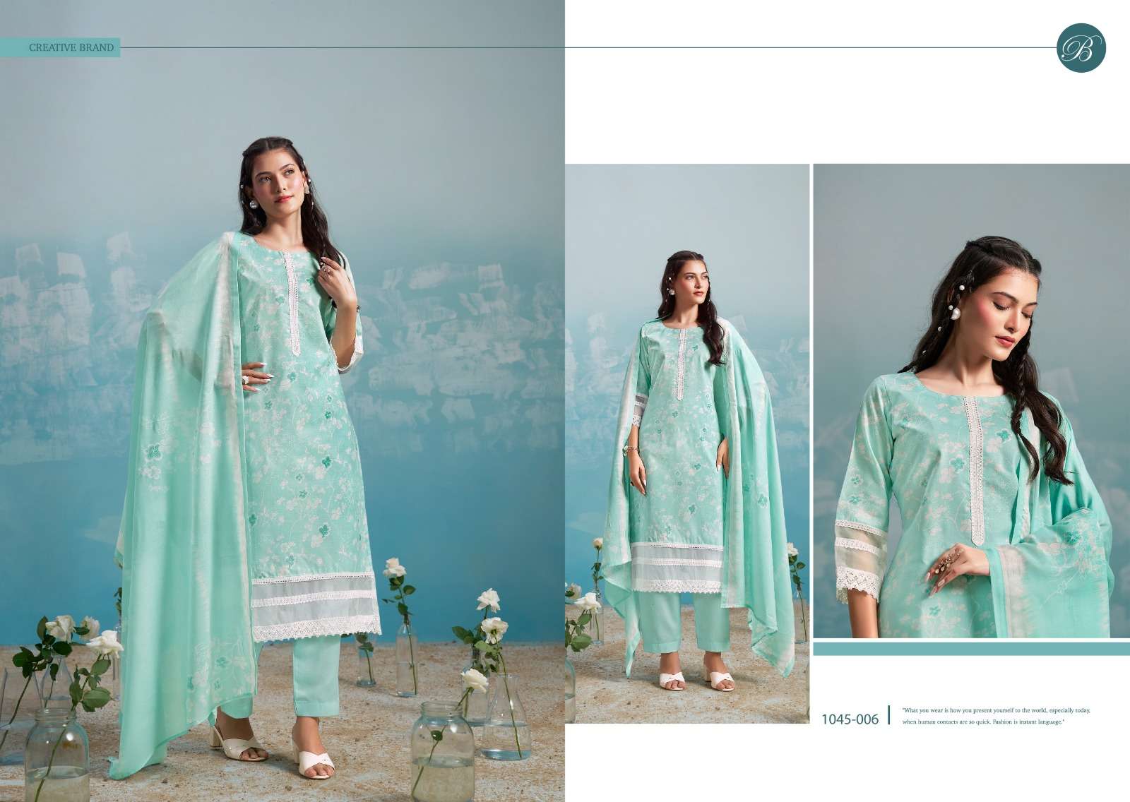 BELLIZA DESIGNER STUDIO FLAMINGO COTTON DIGITAL PRINTS SALWAR SUIT