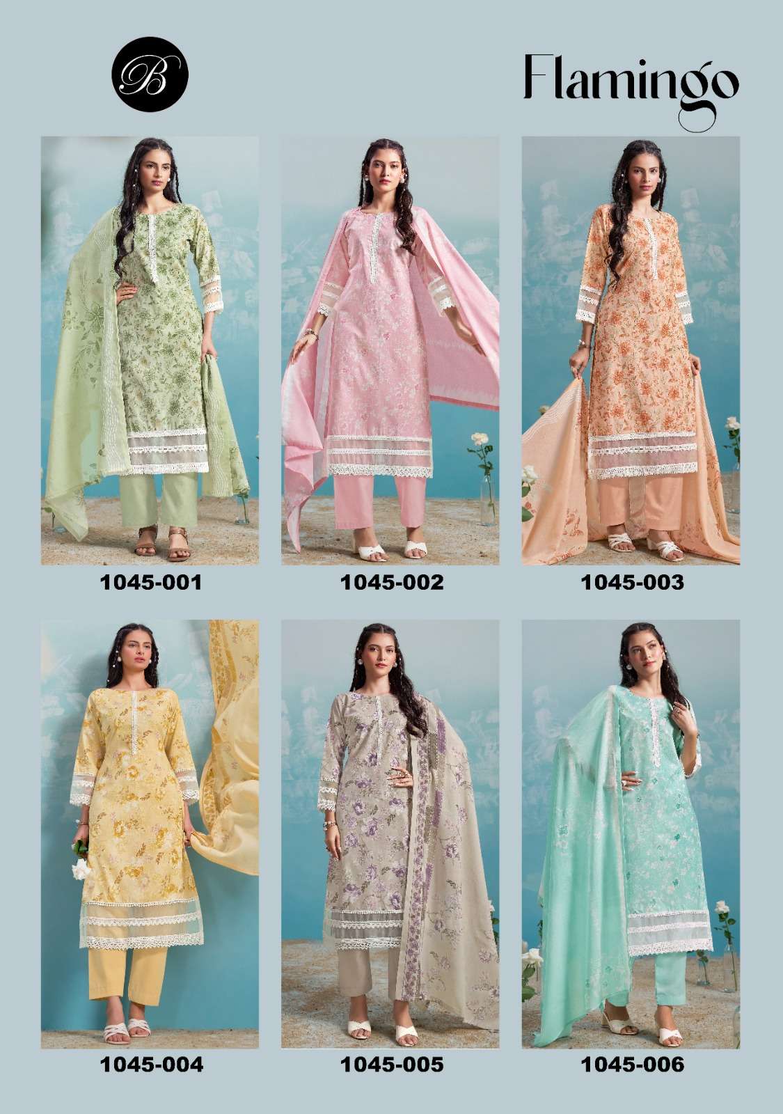 BELLIZA DESIGNER STUDIO FLAMINGO COTTON DIGITAL PRINTS SALWAR SUIT