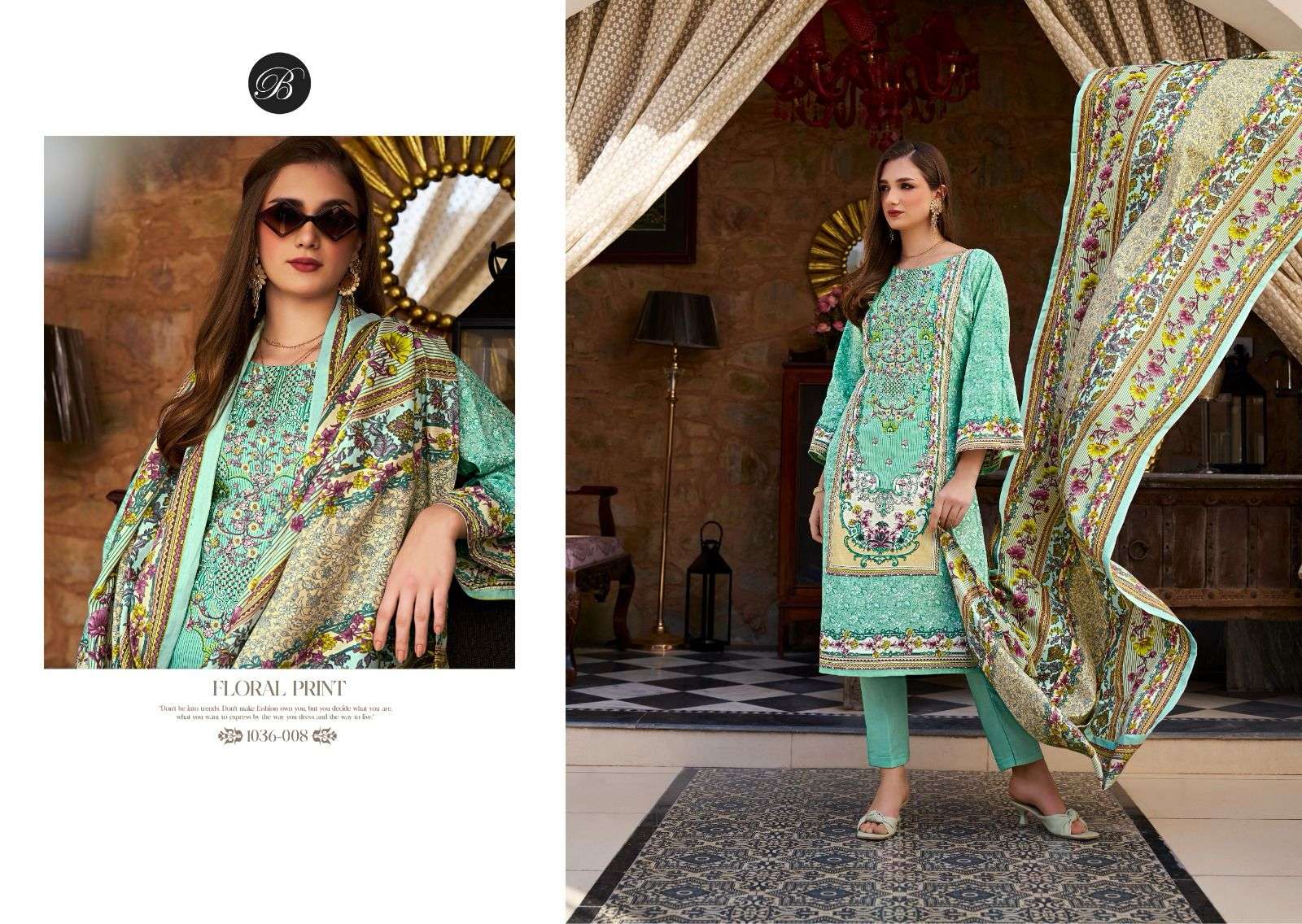 BELLIZA DESIGNER STUDIO NAIRA VOL 93 COTTON DIGITAL PRINT WITH FANCY WORK SUIT