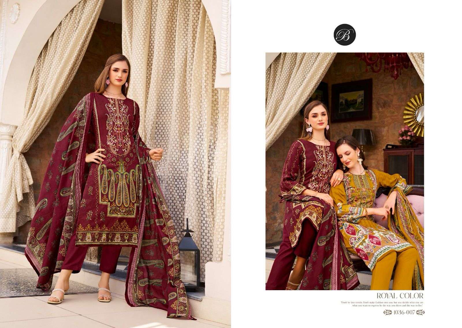 BELLIZA DESIGNER STUDIO NAIRA VOL 93 COTTON DIGITAL PRINT WITH FANCY WORK SUIT