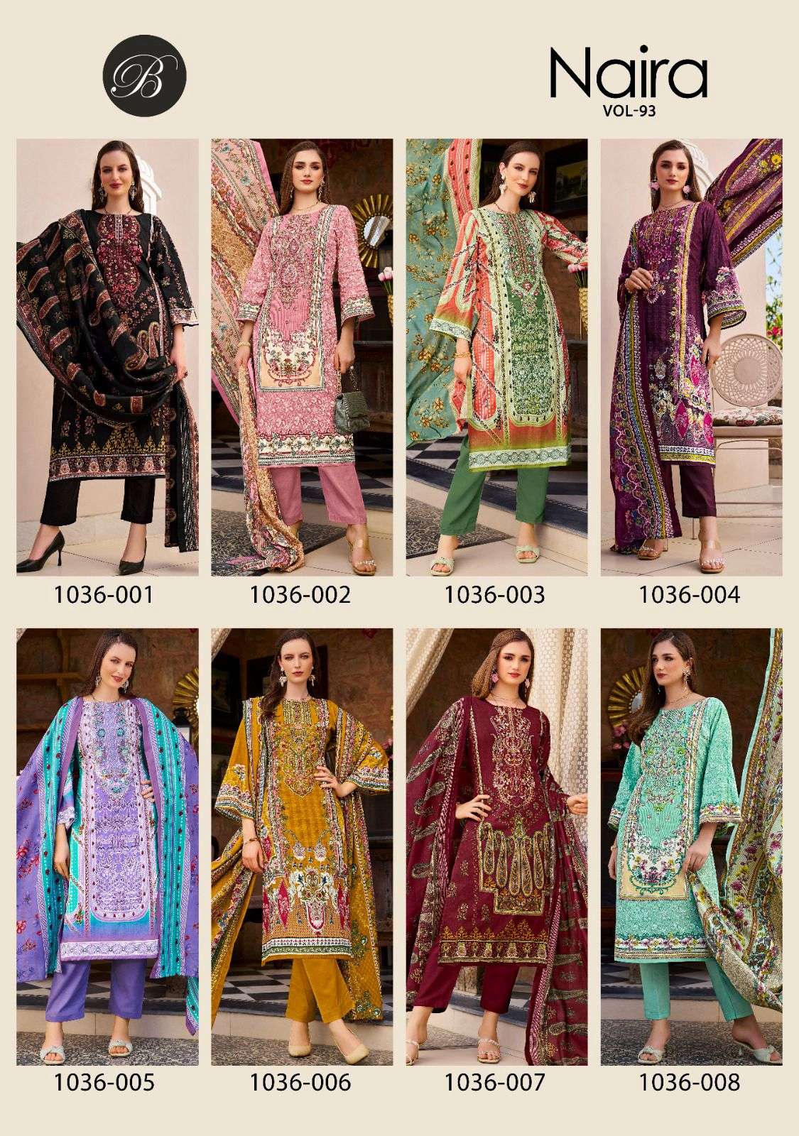 BELLIZA DESIGNER STUDIO NAIRA VOL 93 COTTON DIGITAL PRINT WITH FANCY WORK SUIT