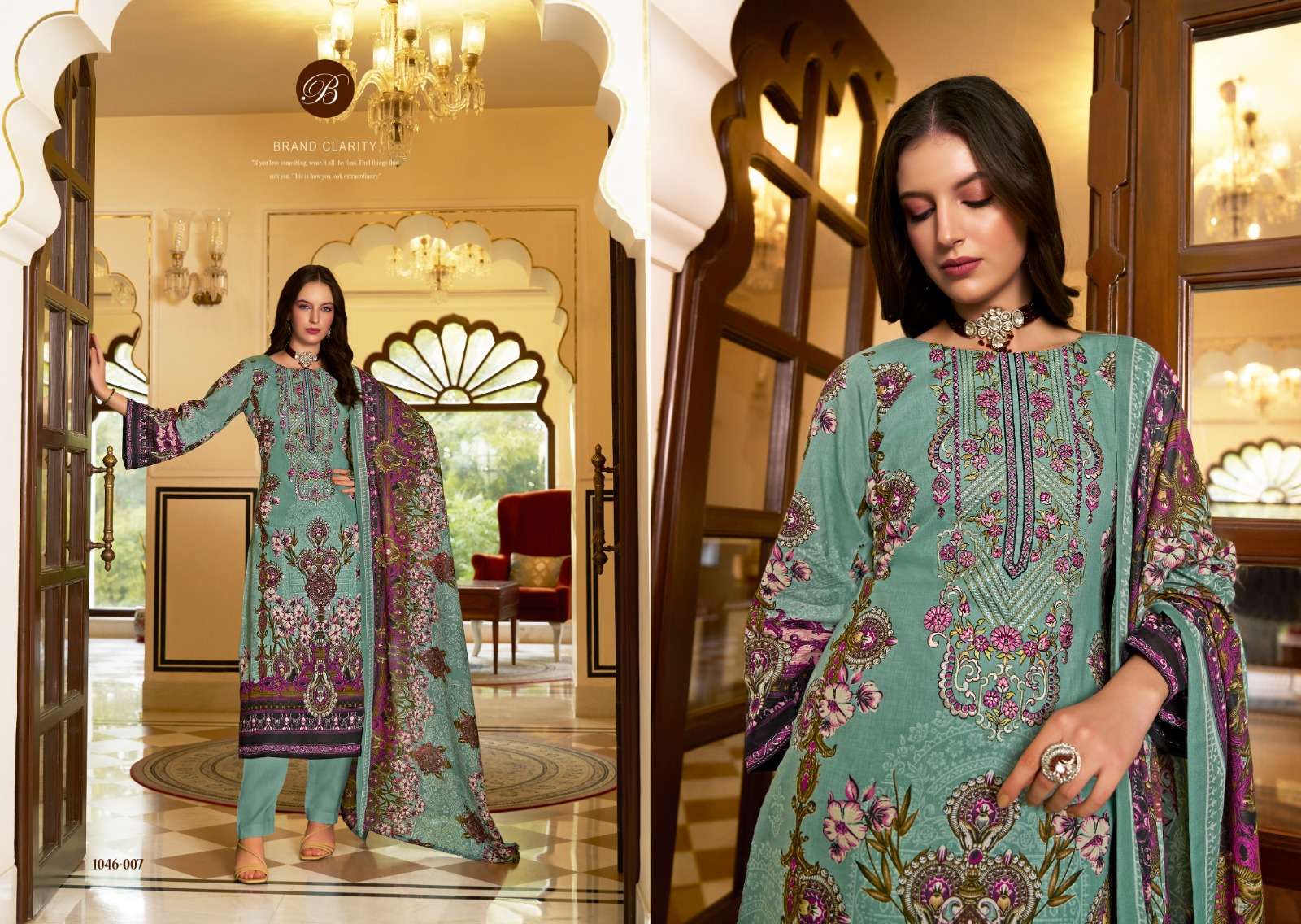 BELLIZA DESIGNER STUDIO NAIRA VOL 94 COTTON DIGITAL PRINT WITH FANCY WORK SUIT