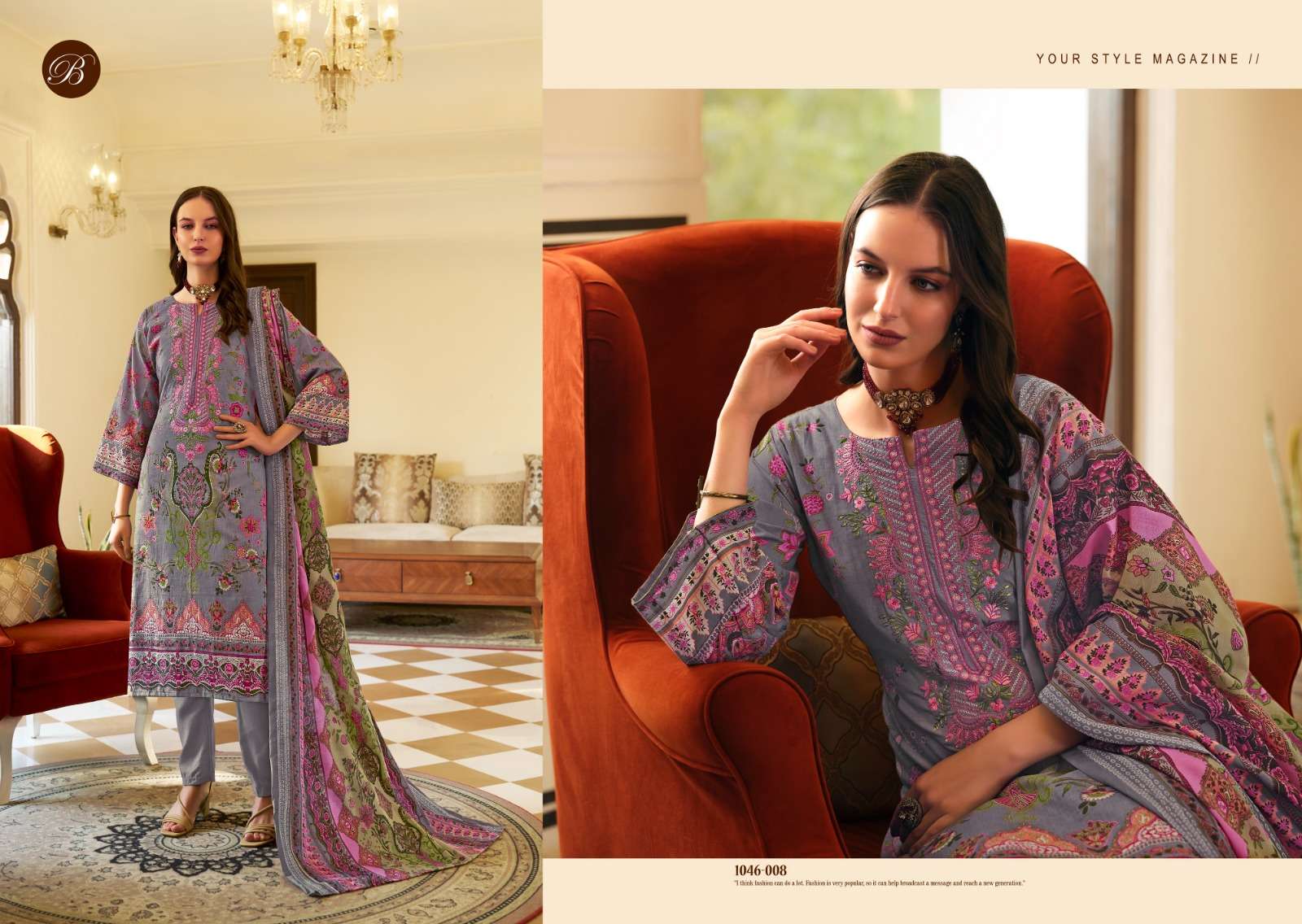 BELLIZA DESIGNER STUDIO NAIRA VOL 94 COTTON DIGITAL PRINT WITH FANCY WORK SUIT