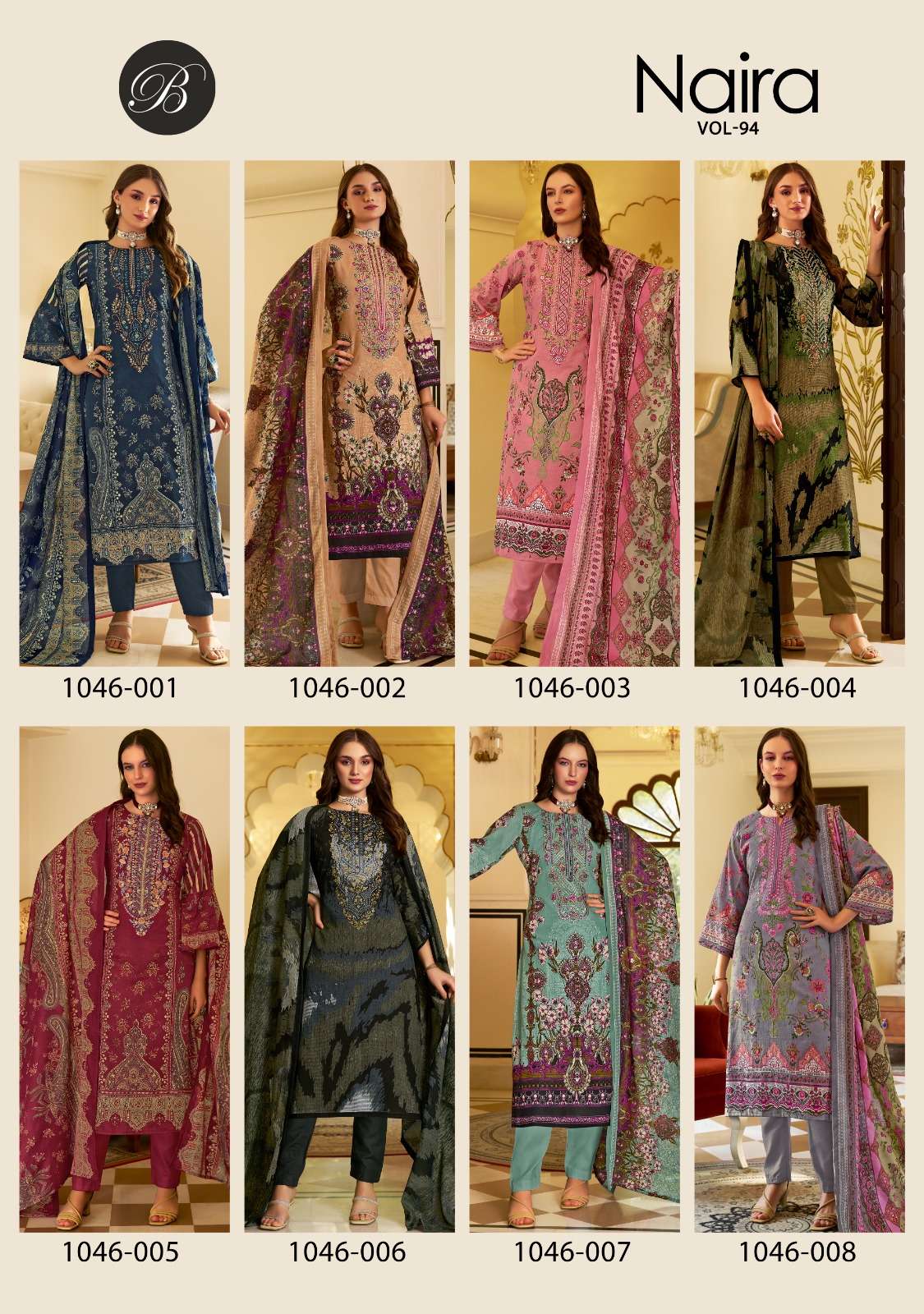 BELLIZA DESIGNER STUDIO NAIRA VOL 94 COTTON DIGITAL PRINT WITH FANCY WORK SUIT