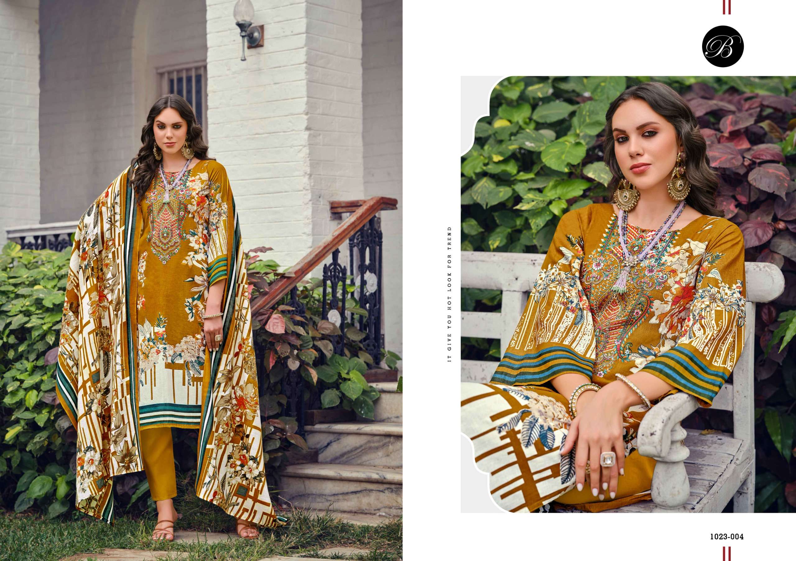 BELLIZA DESIGNER STUDIO RIWAYAT VOL 10 VISCOSE DIGITAL PRINT WITH FANCY WORK SUIT