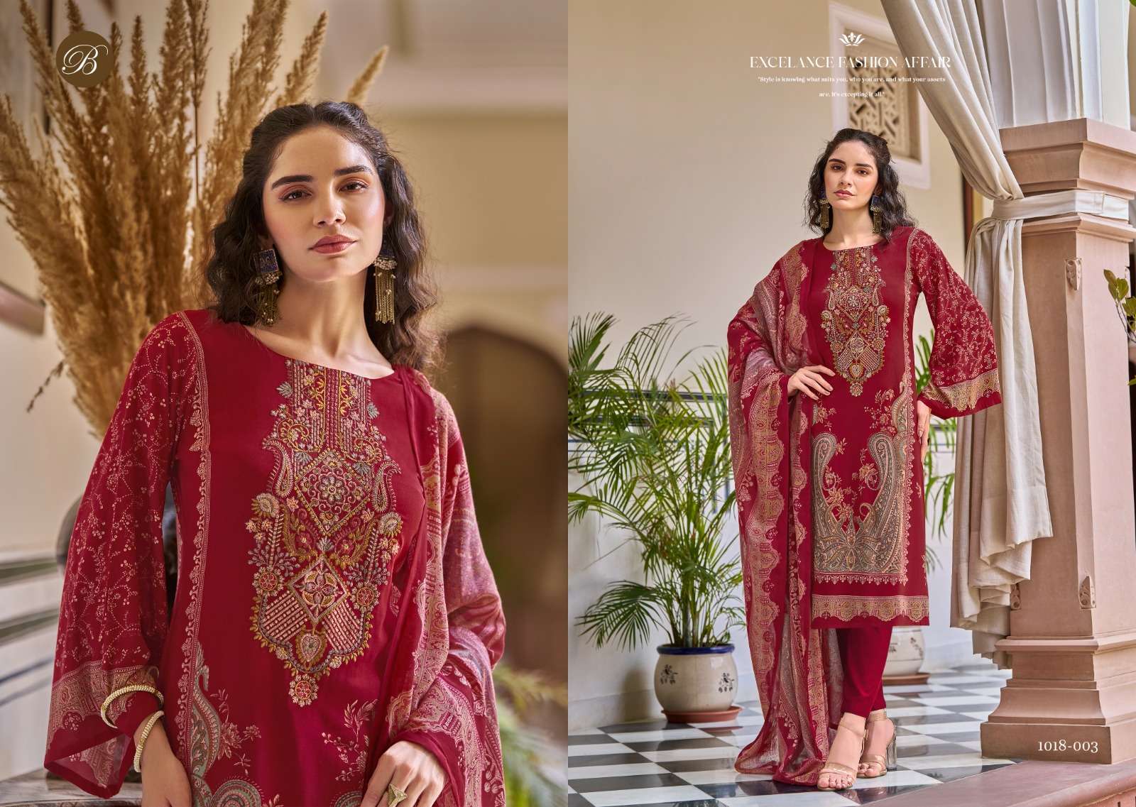 BELLIZA DESIGNER STUDIO RIWAYAT VOL 9 RAYON DIGITAL PRINTS WITH FANCY WORK SUIT 