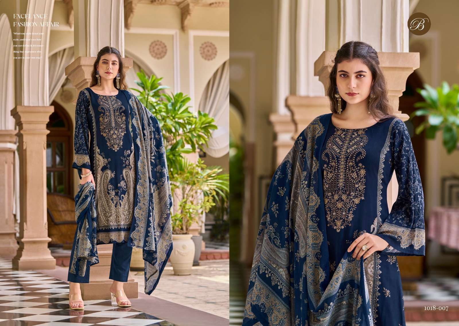 BELLIZA DESIGNER STUDIO RIWAYAT VOL 9 RAYON DIGITAL PRINTS WITH FANCY WORK SUIT 