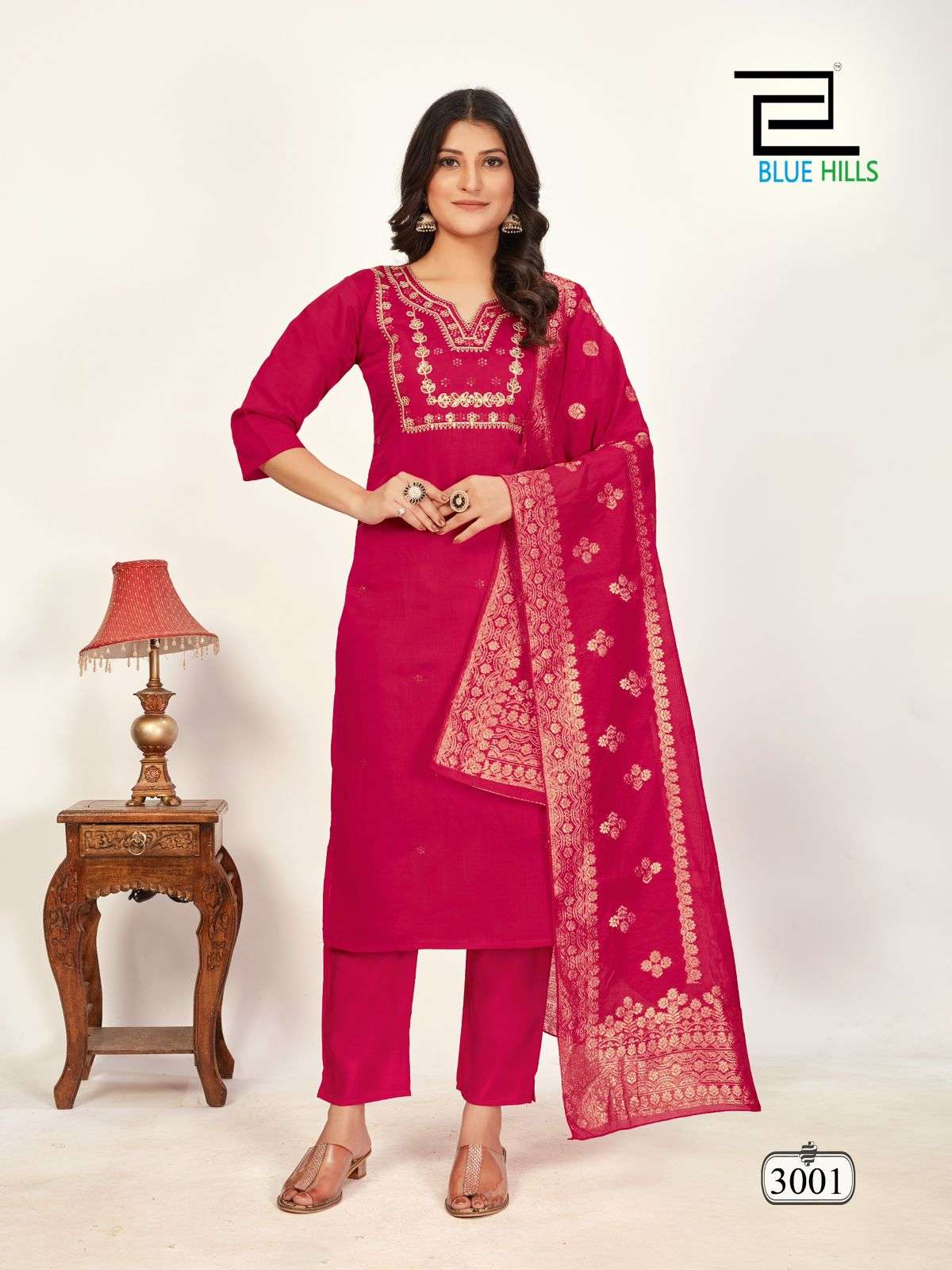 BLUE HILLS RAASHI VOL 3 SILK FANCY WORK KURTI COMBO SET 