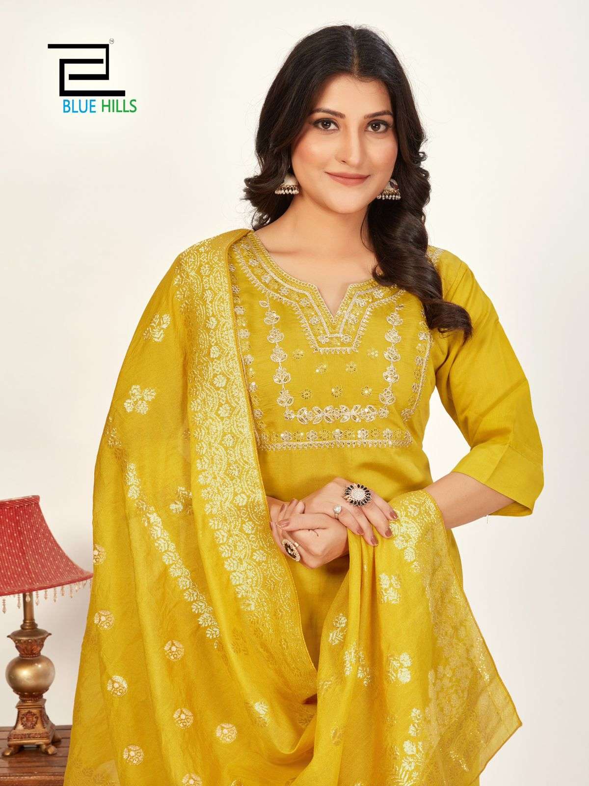 BLUE HILLS RAASHI VOL 3 SILK FANCY WORK KURTI COMBO SET 