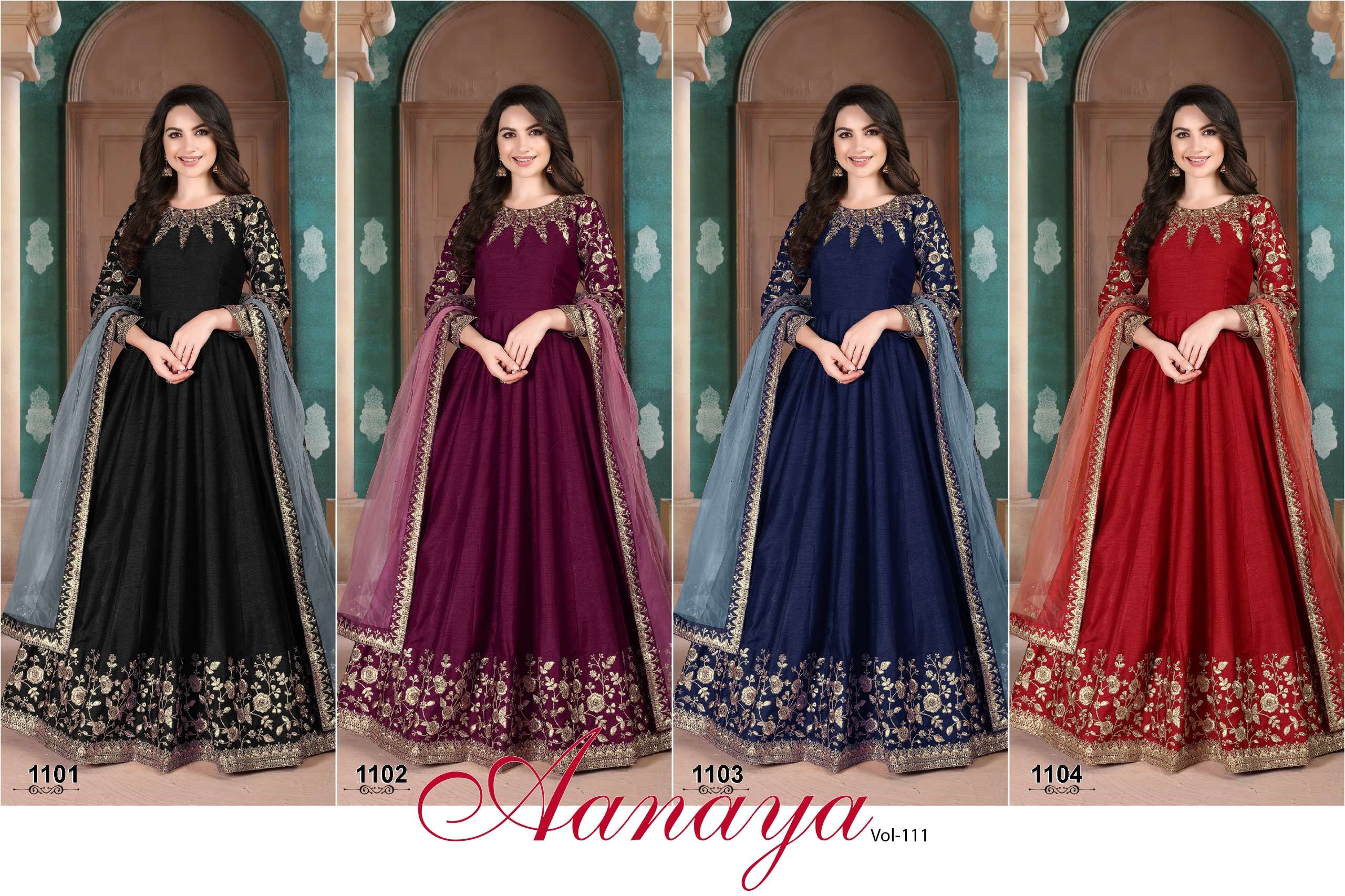DANI CREATION AANAYA VOL 111 SILK DESIGNER PARTY WEAR GOWN DRESS