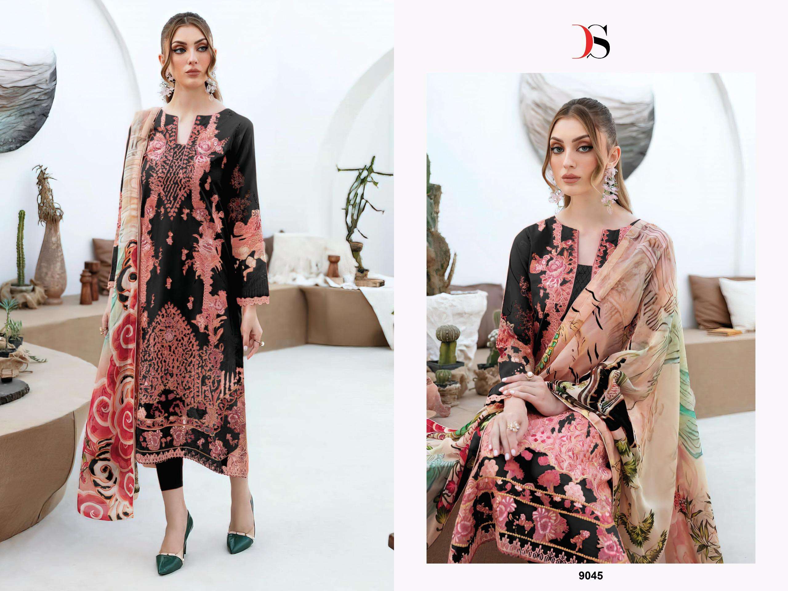 DEEPSY SUITS CHEVERON VOL 13 COTTON PATCH EMBROIDERY SALWAR KAMEEZ 