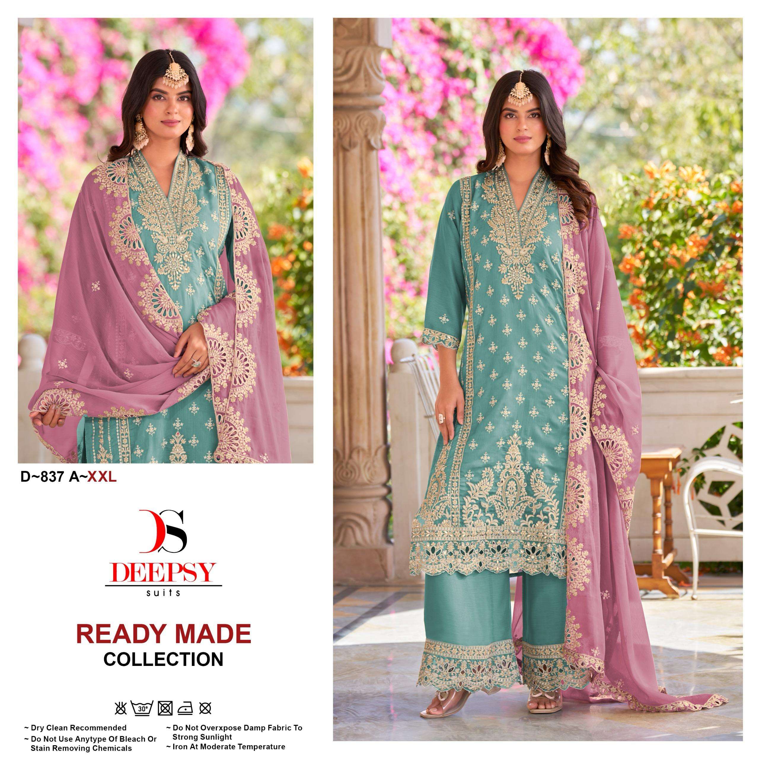 DEEPSY SUITS D 837 HEAVY BEAUTIFUL EMBROIDERD READY MADE SUIT