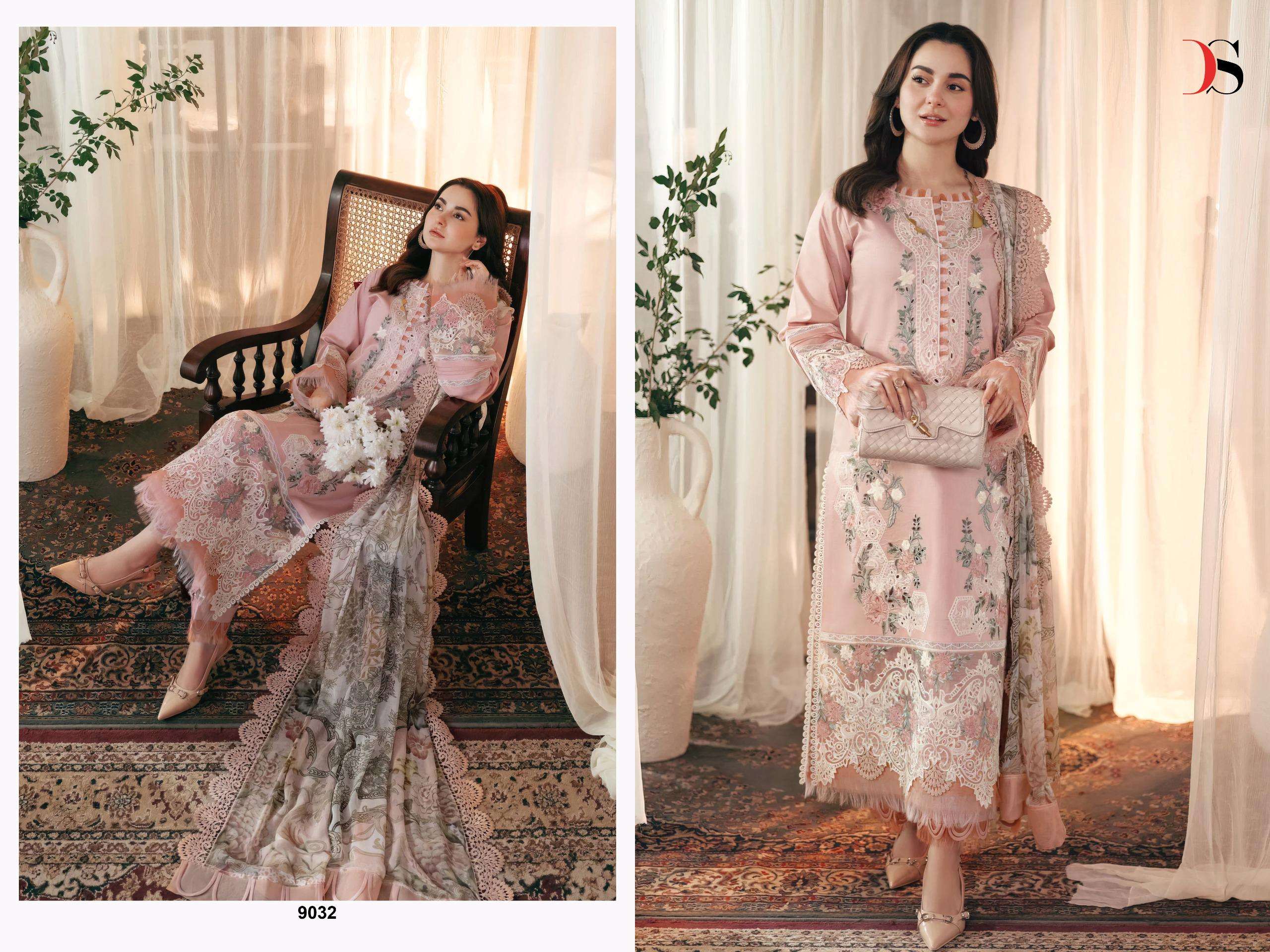 DEEPSY SUITS JADE OMBRE 25 COTTON PATCH EMBROIDERY WORK SUIT