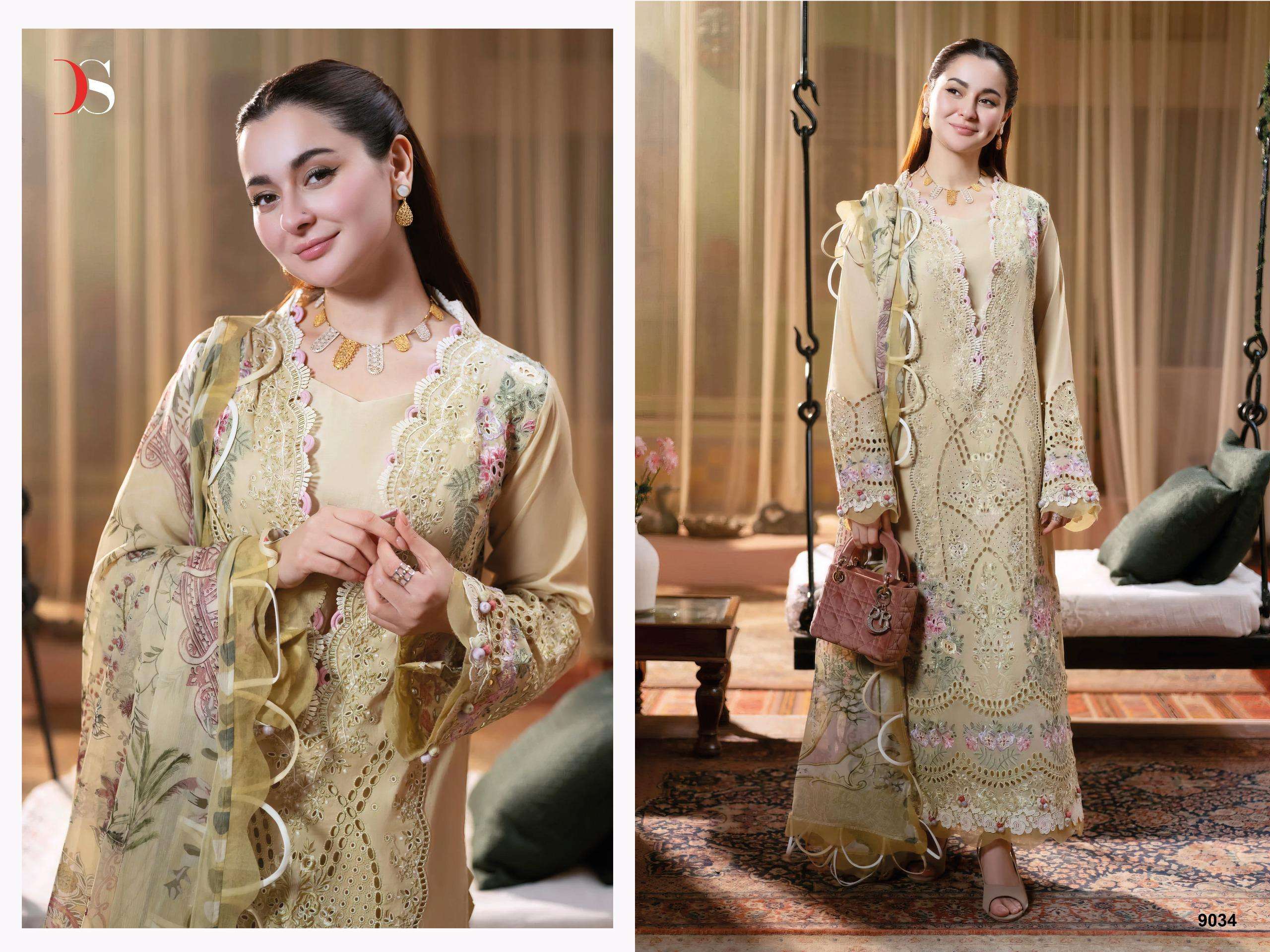 DEEPSY SUITS JADE OMBRE 25 COTTON PATCH EMBROIDERY WORK SUIT