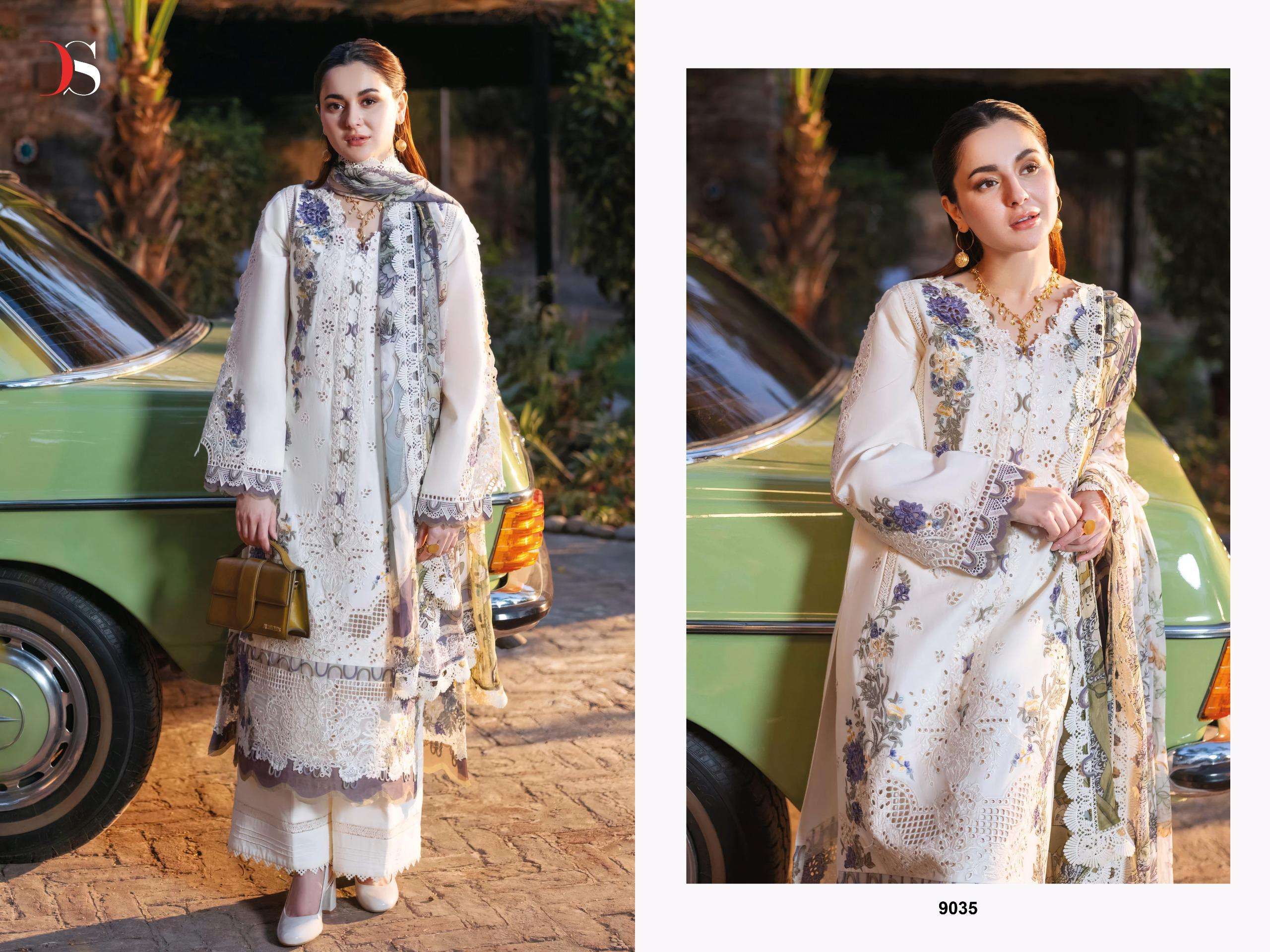 DEEPSY SUITS JADE OMBRE 25 COTTON PATCH EMBROIDERY WORK SUIT