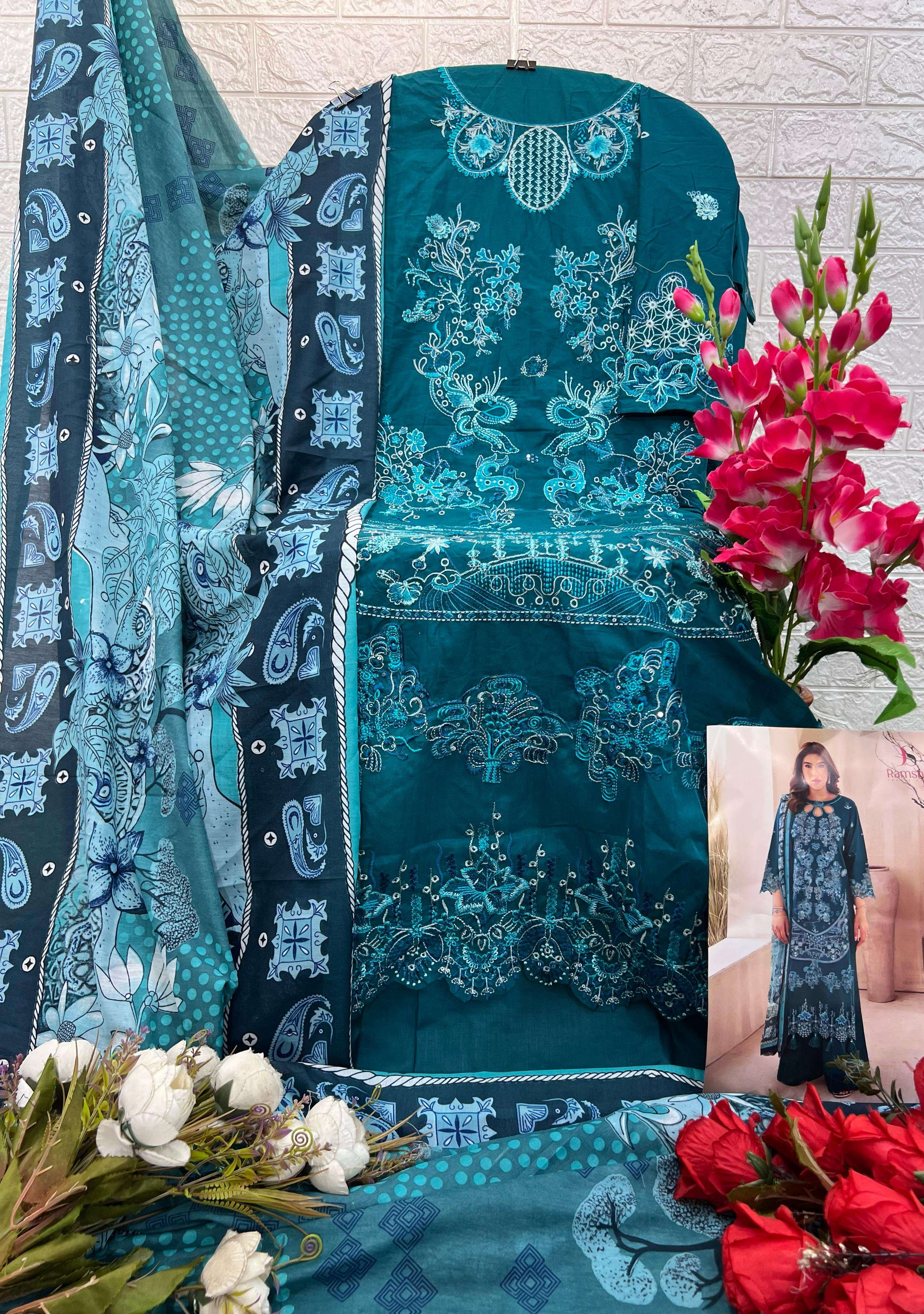 DEEPSY SUITS RAMSHA LUXURY LAWN COTTON EMBROIDERY WORK SUIT