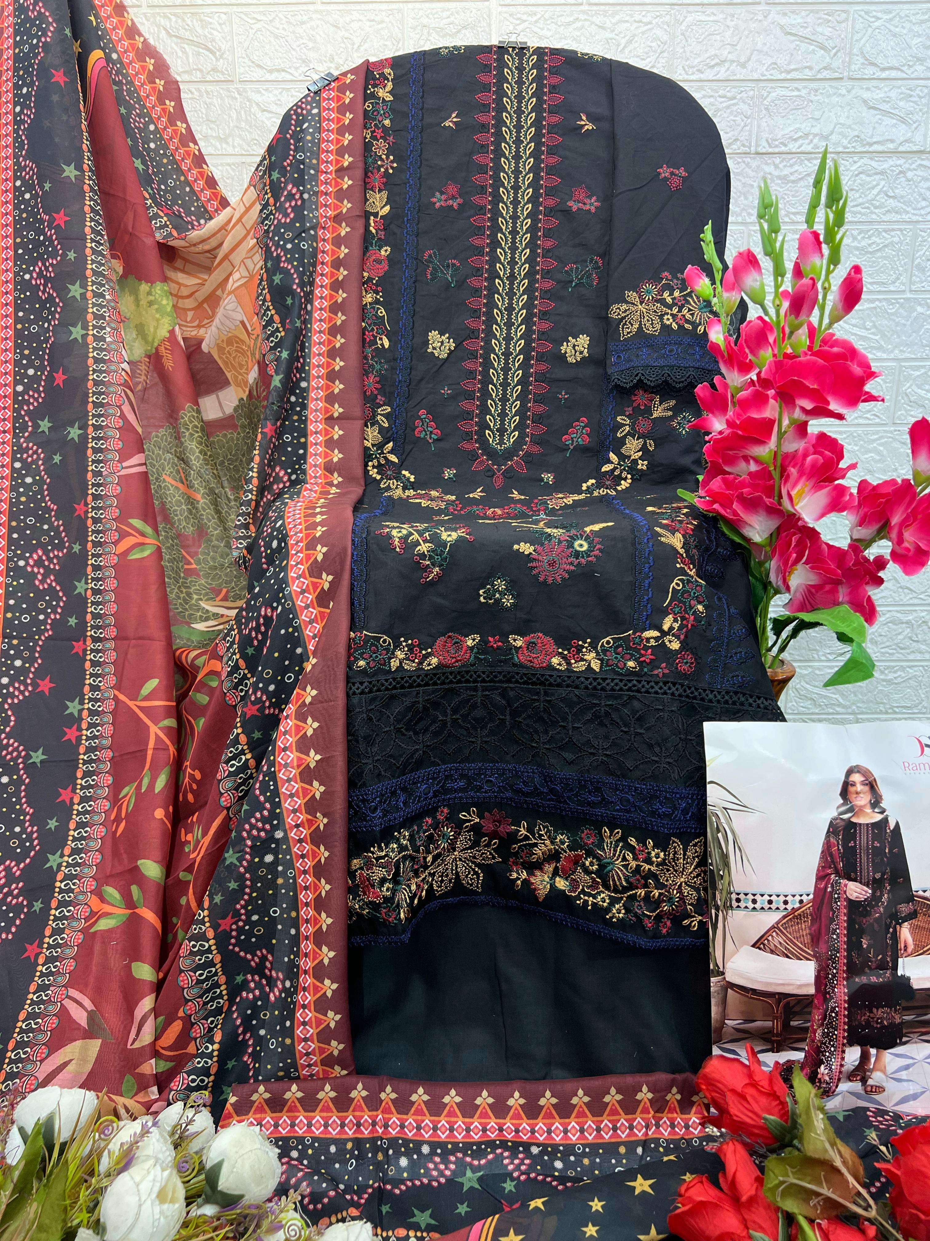 DEEPSY SUITS RAMSHA LUXURY LAWN COTTON EMBROIDERY WORK SUIT