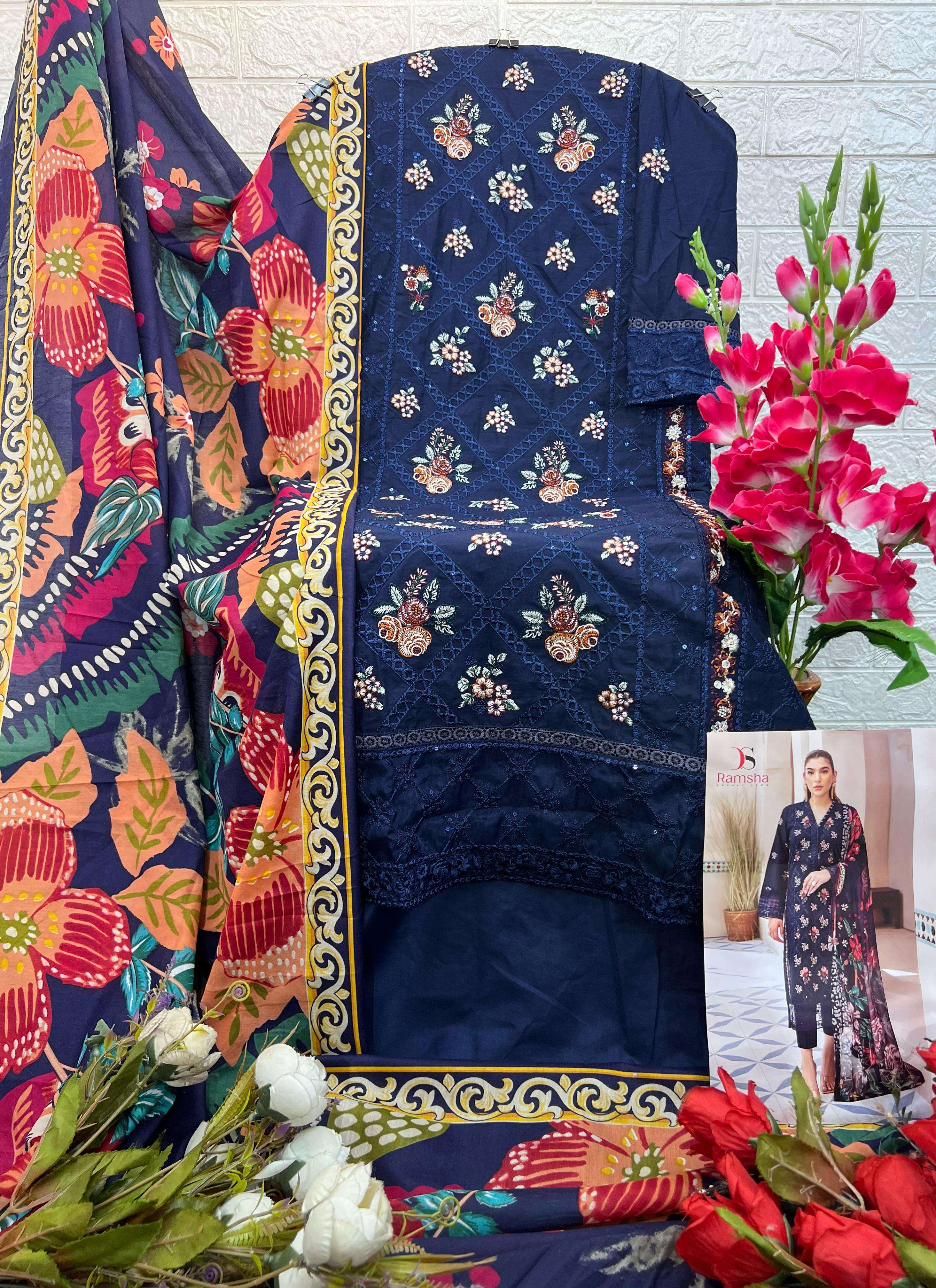 DEEPSY SUITS RAMSHA LUXURY LAWN COTTON EMBROIDERY WORK SUIT