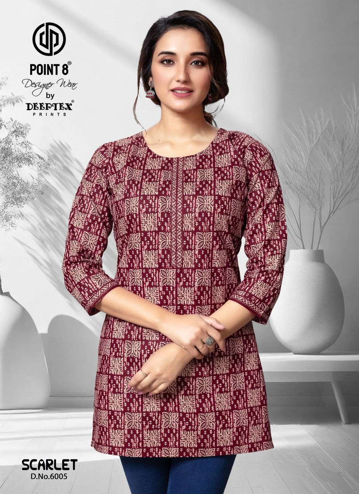 DEEPTEX PRINT SCARLET VOL 6 COTTON DAILY WEAR TOP